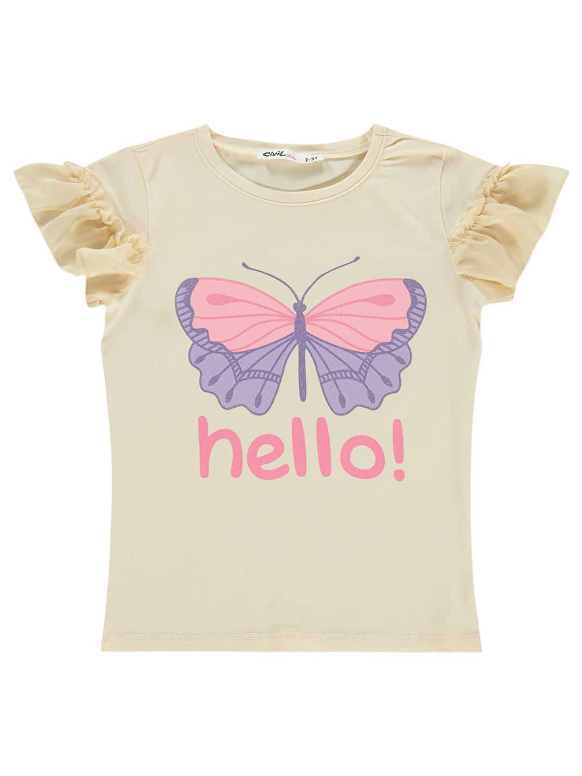 Civil Girls Kız Çocuk Tişört 2-5 Yaş Fil Dişi