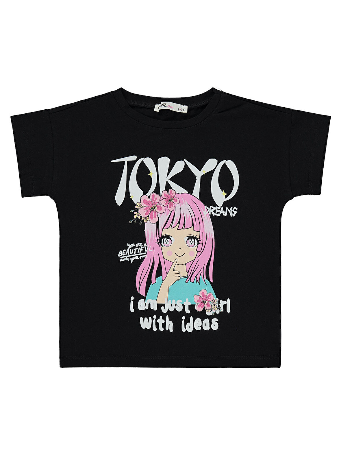 Civil Girls Kız Çocuk Tişört 2-5 Yaş Siyah