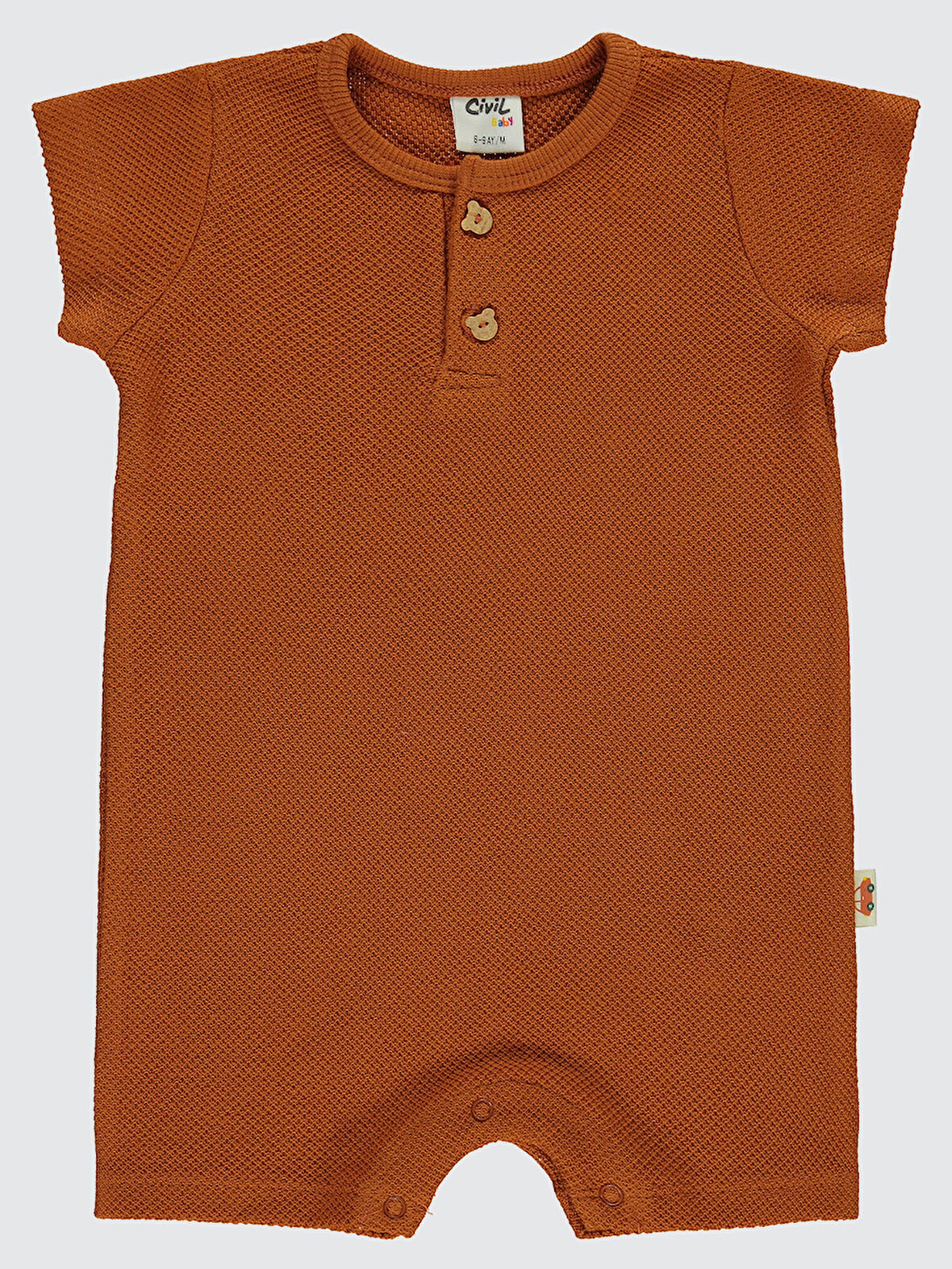 Civil Baby Erkek Bebek Patiksiz Tulum 6-18 Ay Tarçın