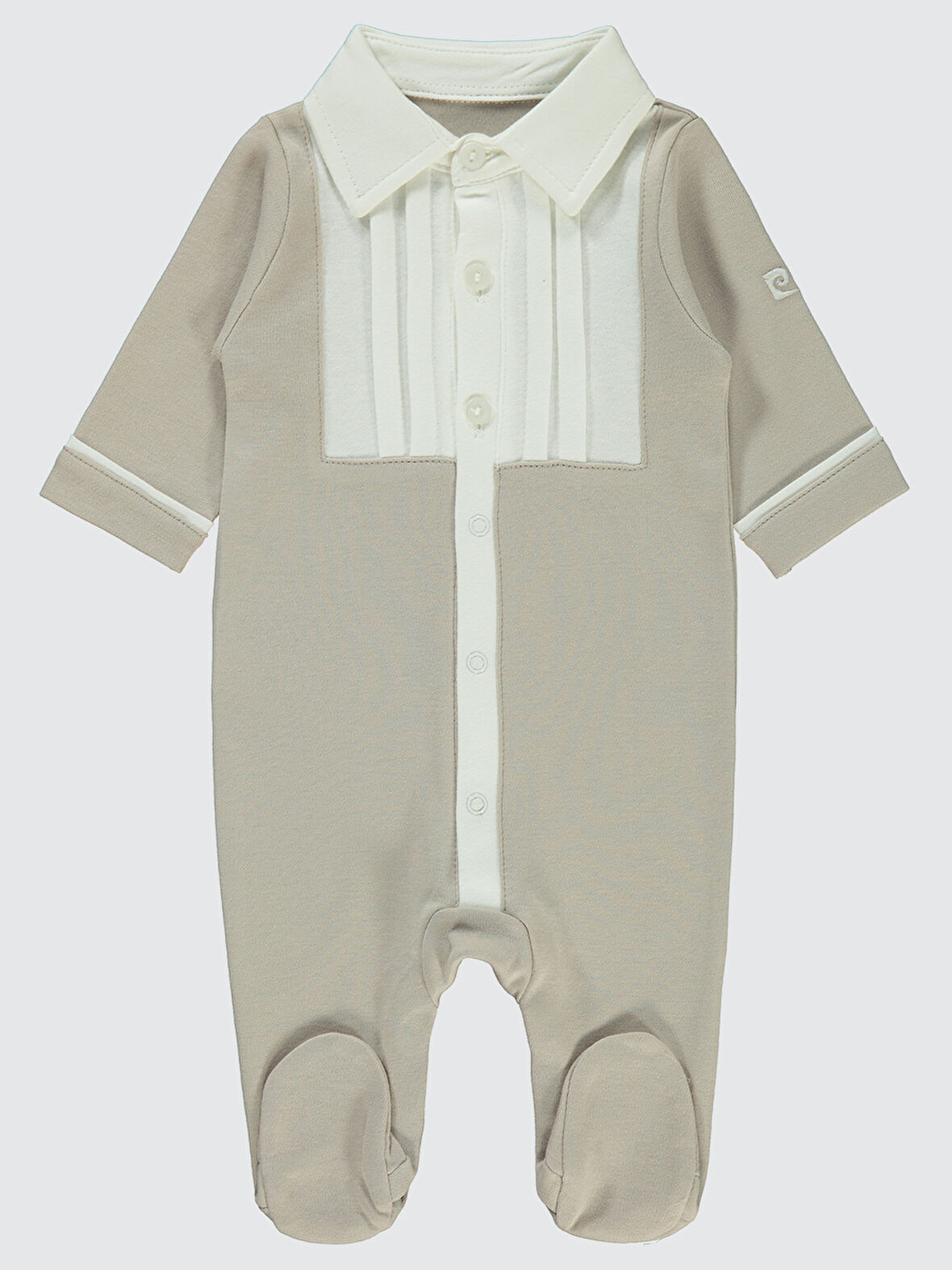 Pierre Cardin Kız Bebek Patikli Tulum 0-3 Ay Bej