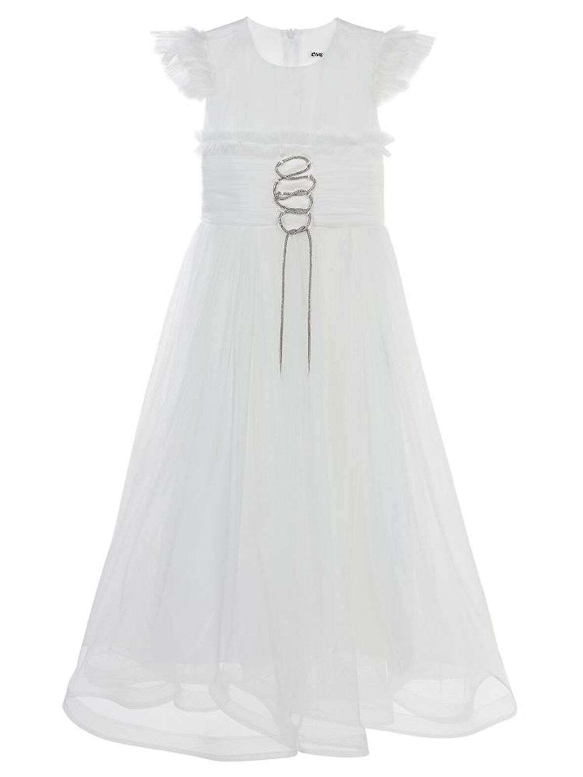 Civil Girls Bağcıklı 6-14 Yaş Abiye - Beyaz8-9 Yaş