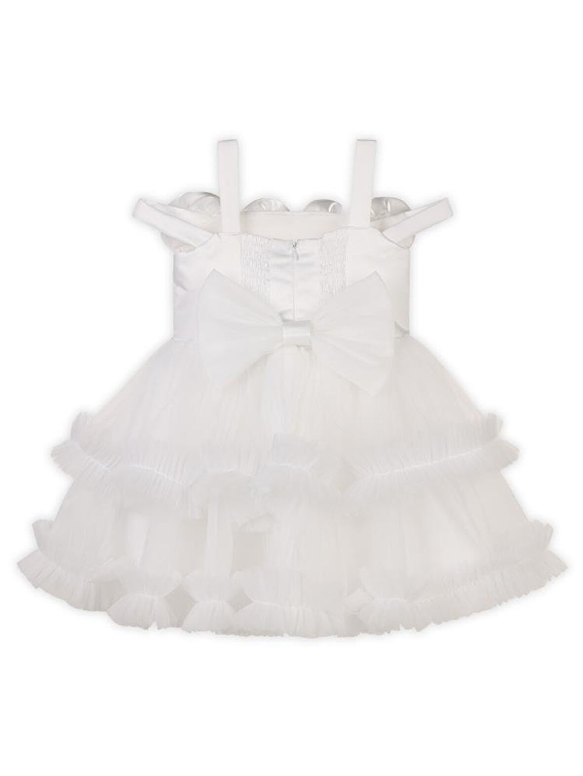 Civil Girls Güllü  2-5 Yaş Abiye - Beyaz3-4 Yaş