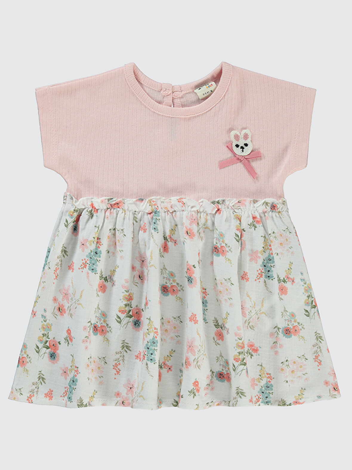 Civil Baby Kız Bebek Elbise 6-18 Ay Pudra