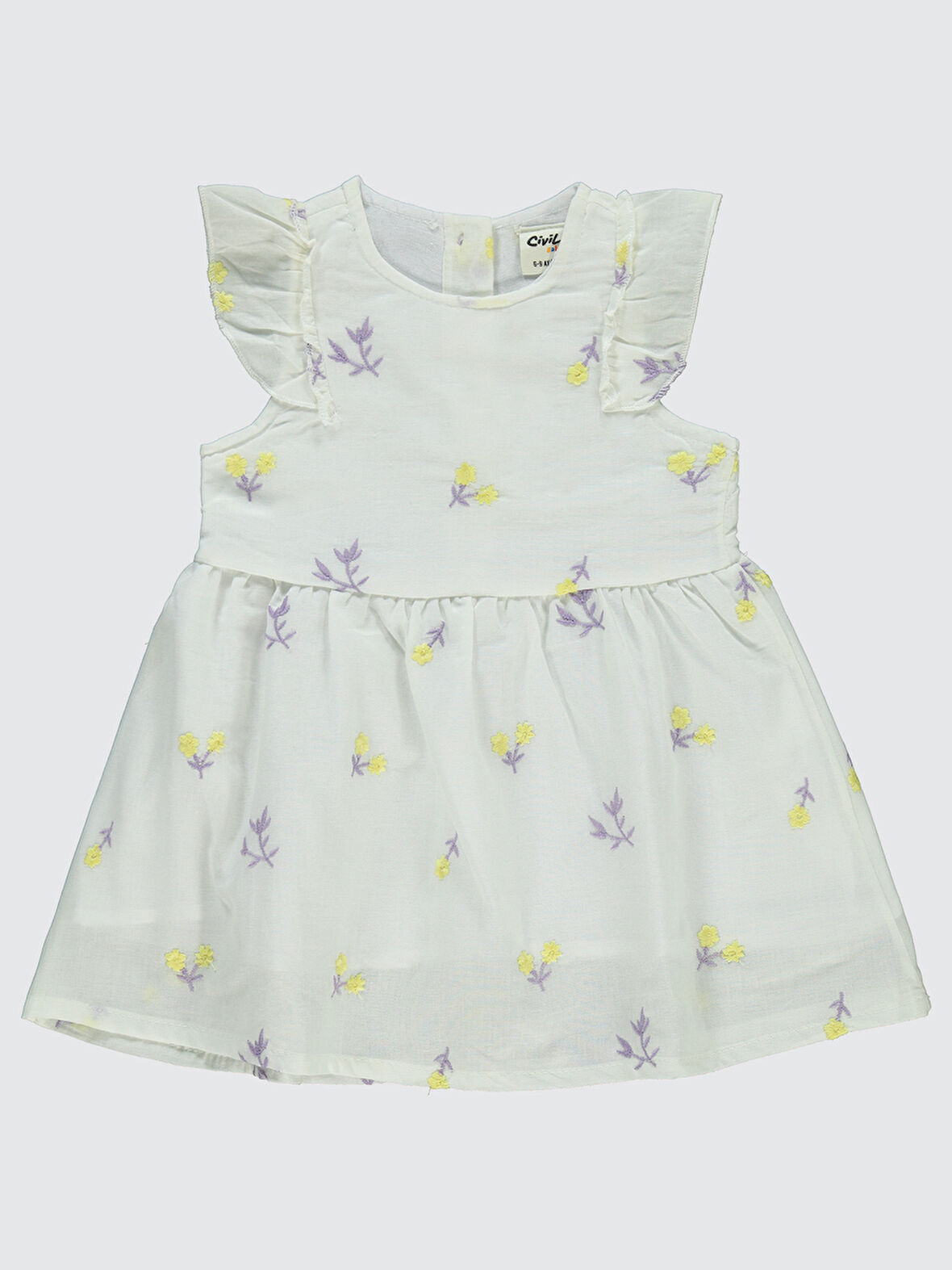 Civil Baby Kız Bebek Elbise 6-18 Ay Ekru