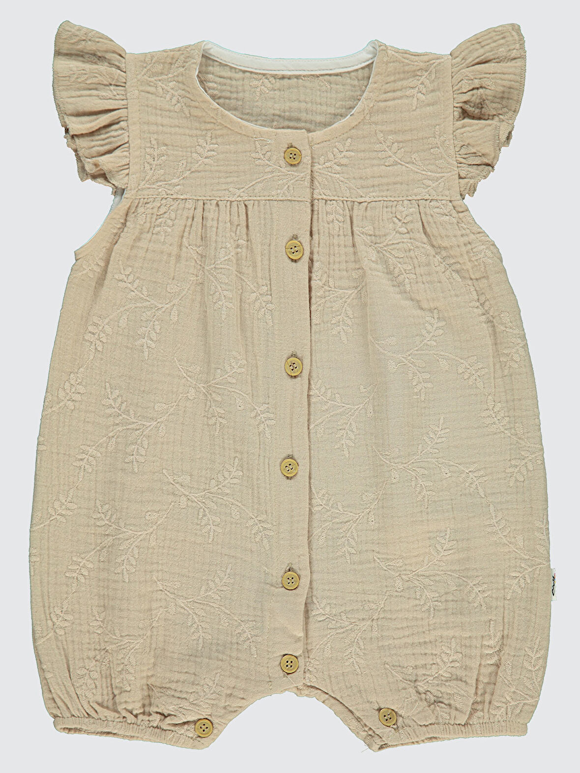 Civil Baby Kız Bebek Patiksiz Tulum 6-18 Ay Sütlü Kahve