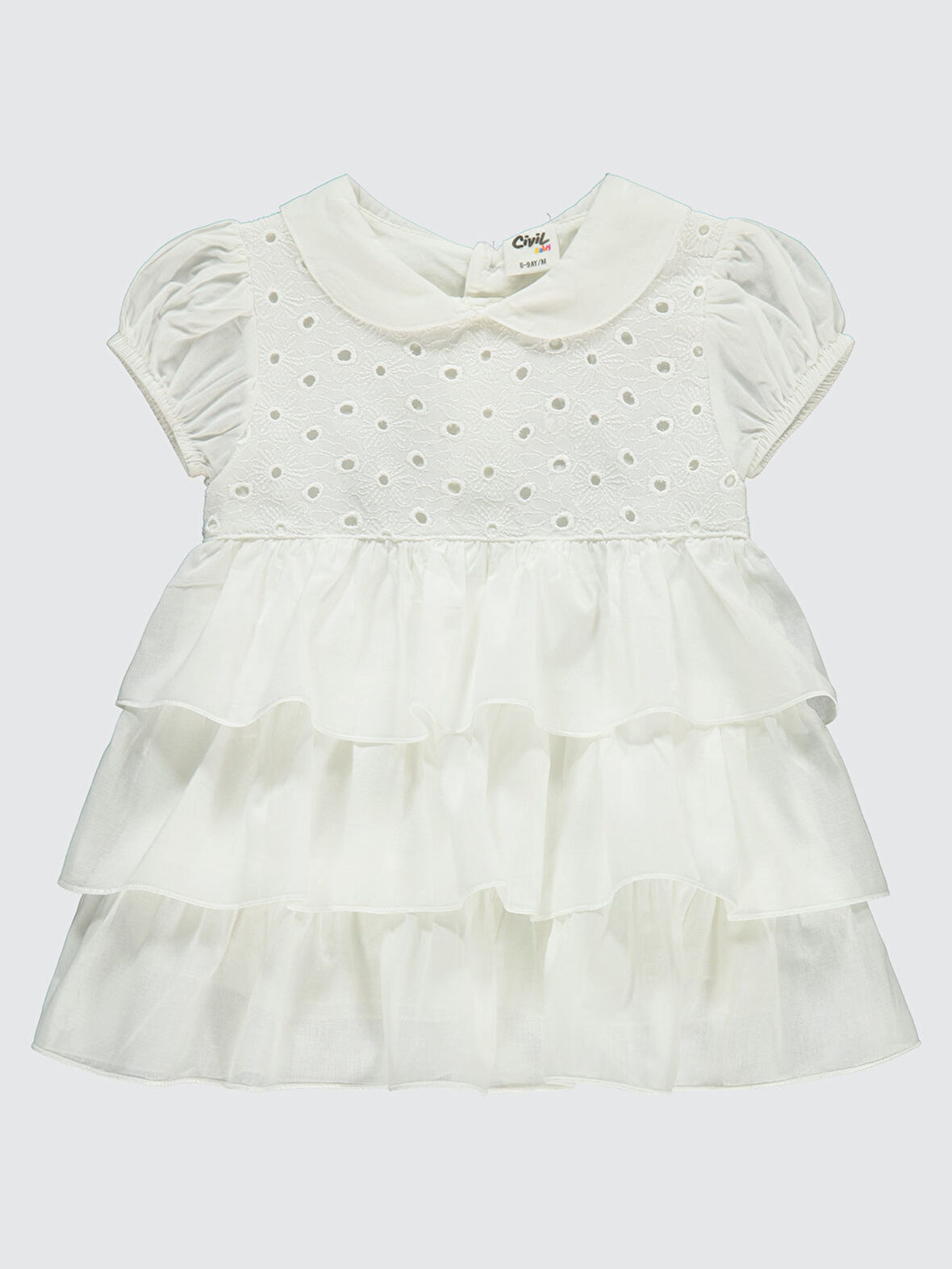Civil Baby Kız Bebek Elbise 6-18 Ay Ekru