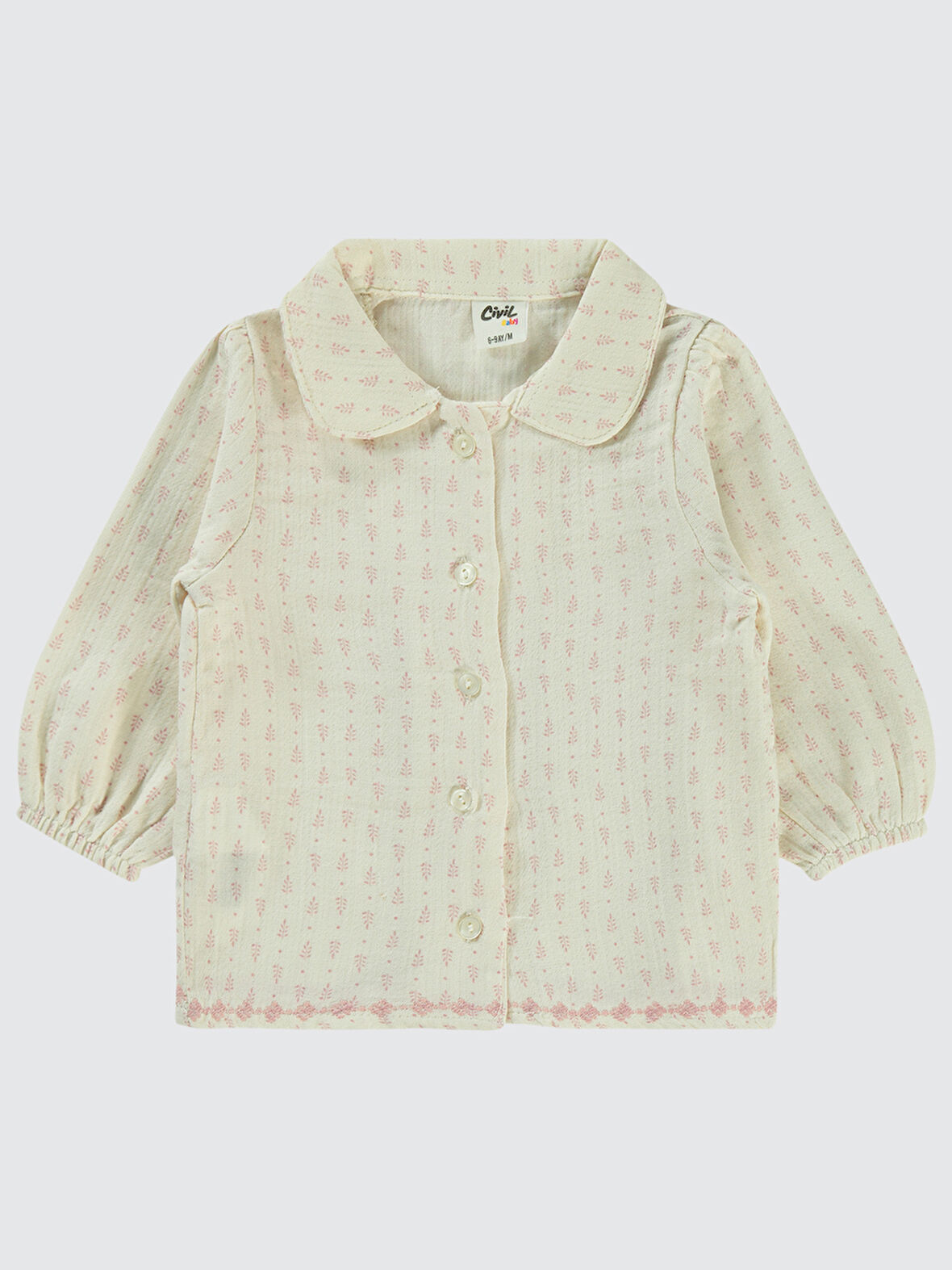 Civil Baby Kız Bebek Gömlek 6-18 Ay Ekru