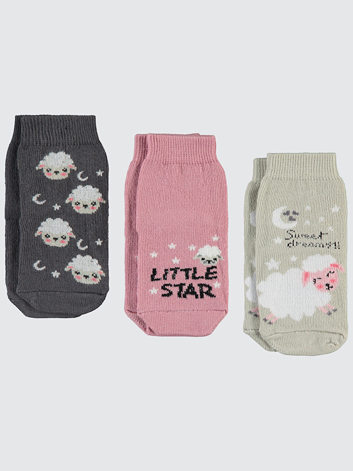 Civil Baby Kız Bebek 3'lü Çorap Set 6-18 Ay Pembe