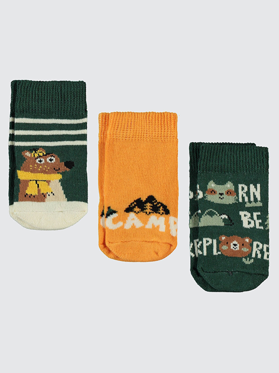 Civil Baby Erkek Bebek 3'lü Çorap Set 6-18 Ay Haki