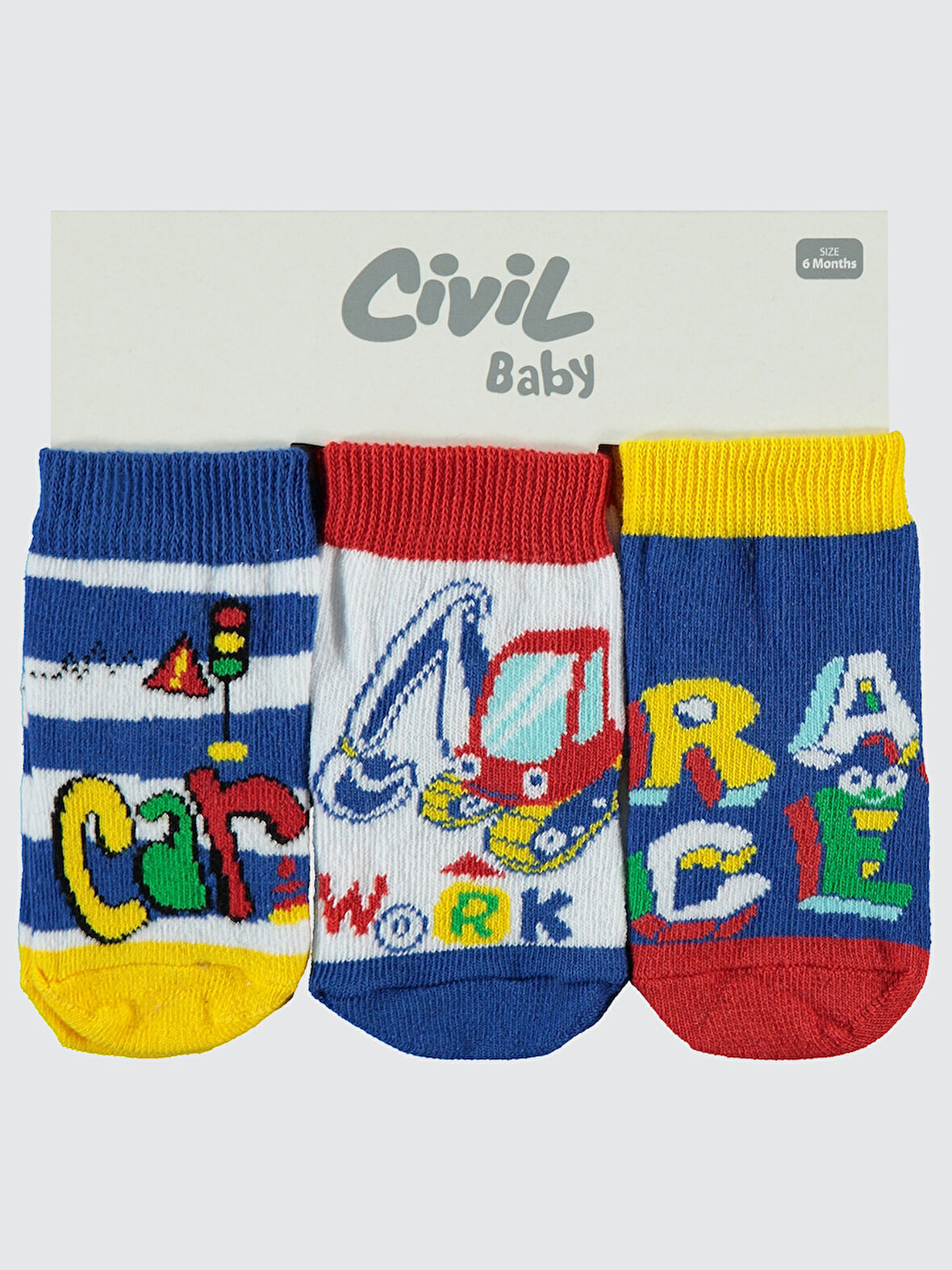 Civil Baby Erkek Bebek 3'lü Çorap Set 6-18 Ay Mavi