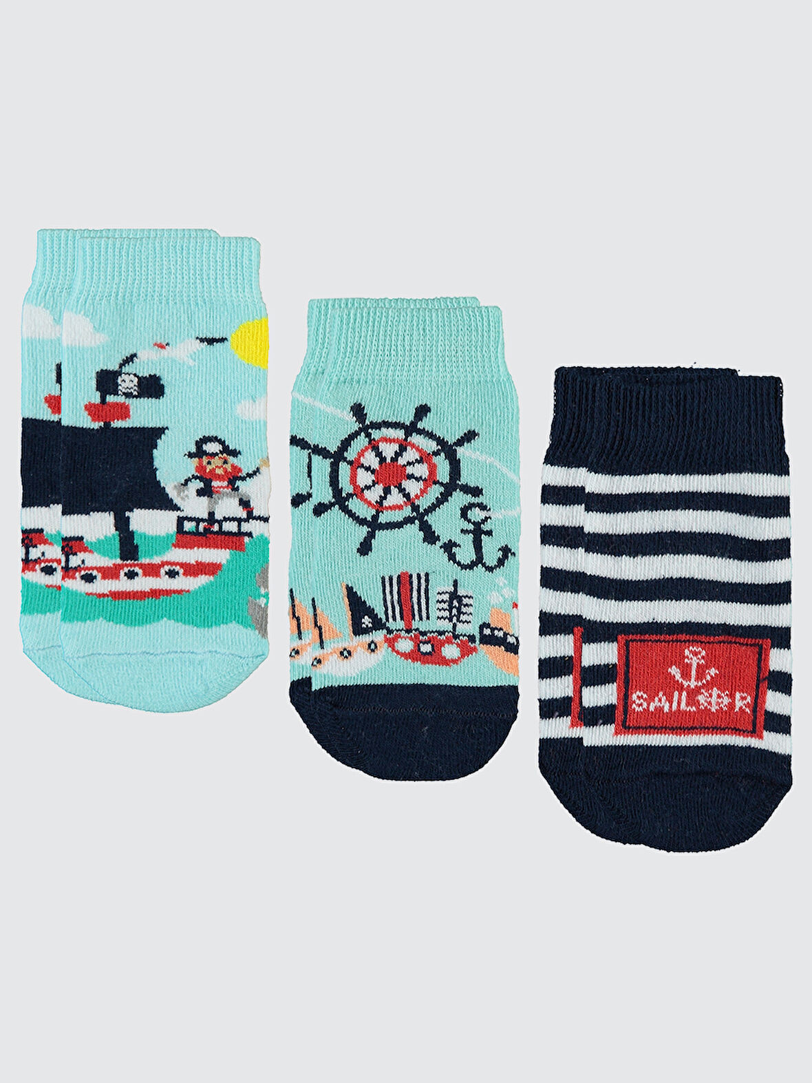 Civil Baby Erkek Bebek 3'lü Çorap Set 6-18 Ay Mint