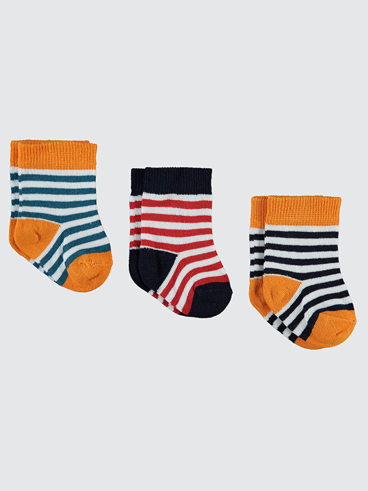 Civil Baby Erkek Bebek 3'lü Çorap Set 6-18 Ay Turuncu