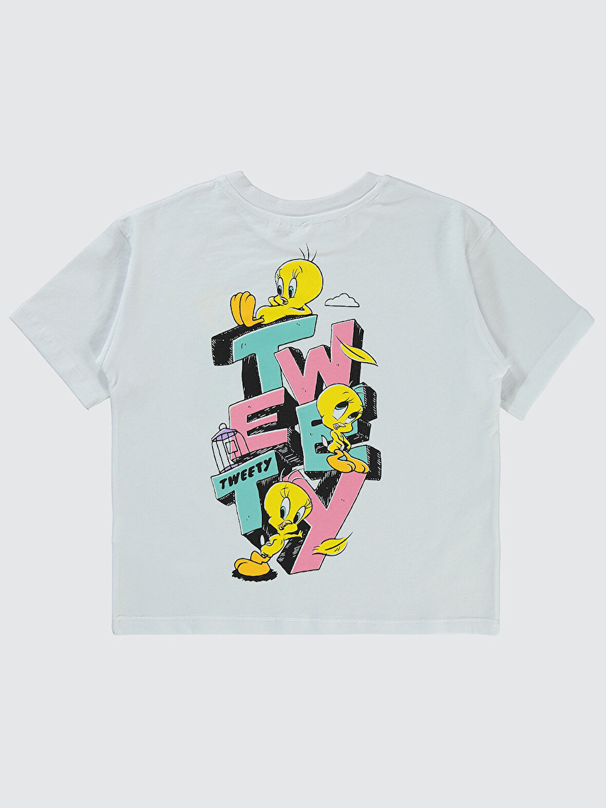 Tweety Kız Çocuk Tişört 6-9 Yaş Beyaz