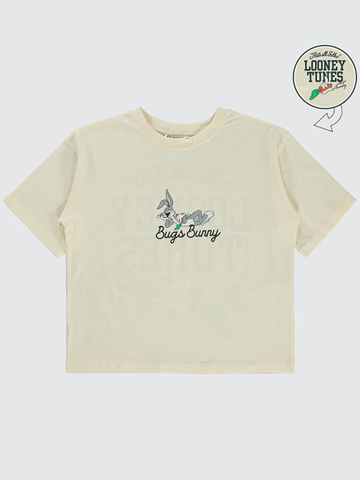 Bugs Bunny Kız Çocuk Tişört 6-9 Yaş FilDişi