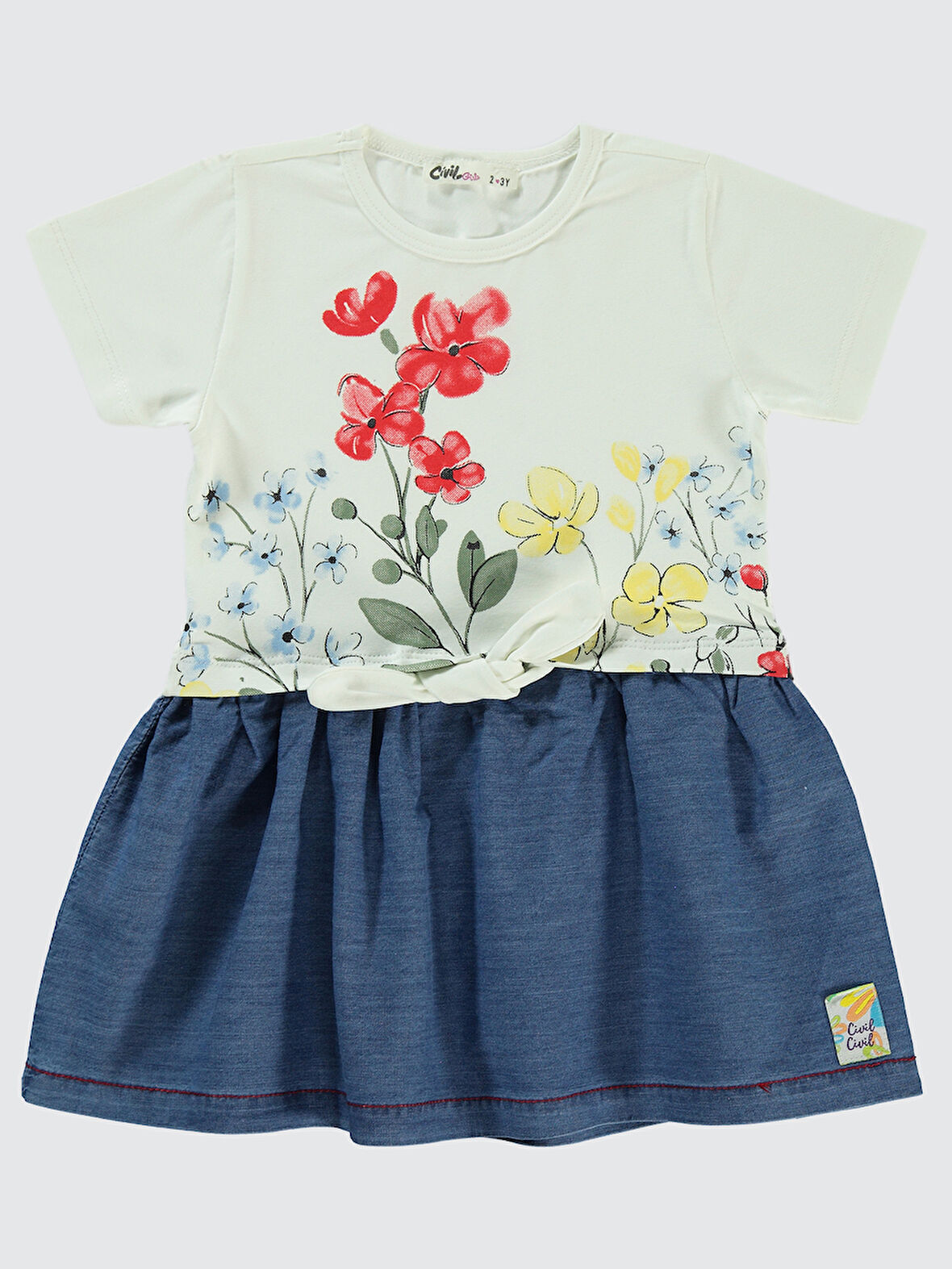 Civil Girls Kız Çocuk Elbise 2-5 Yaş Ekru