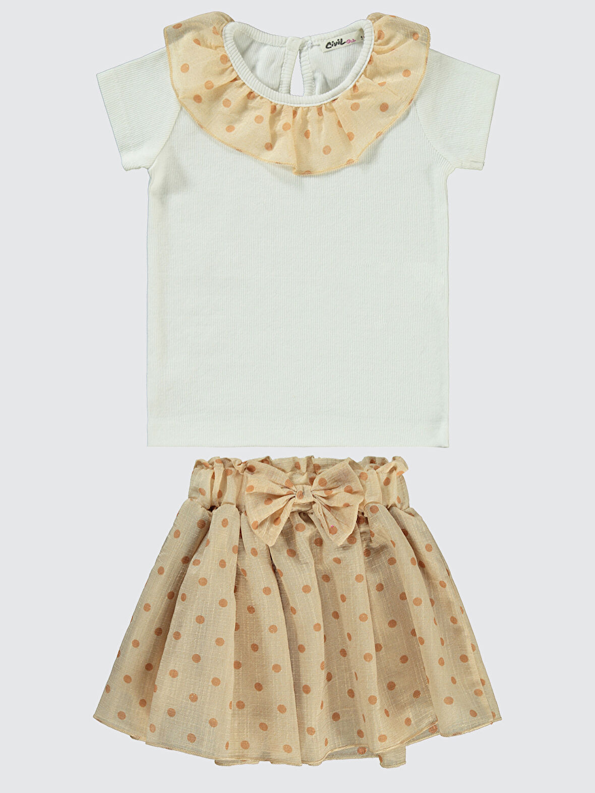 Civil Girls Kız Çocuk Takım 2-5 Yaş Ekru