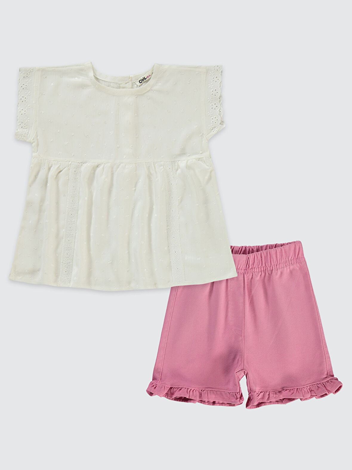 Civil Girls Kız Çocuk Takım 2-5 Yaş Ekru