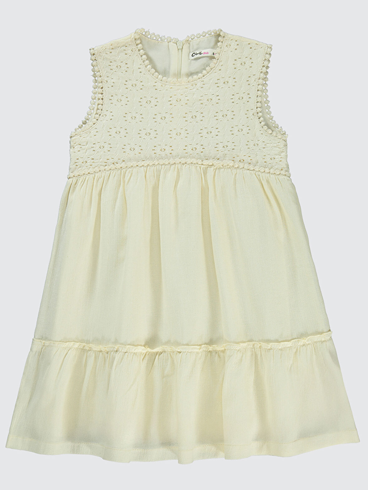 Civil Girls Kız Çocuk Elbise 6-9 Yaş Bej