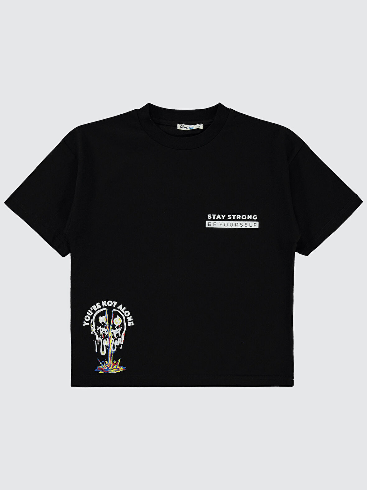 Civil Boys Erkek Çocuk Tişört 6-9 Yaş Siyah