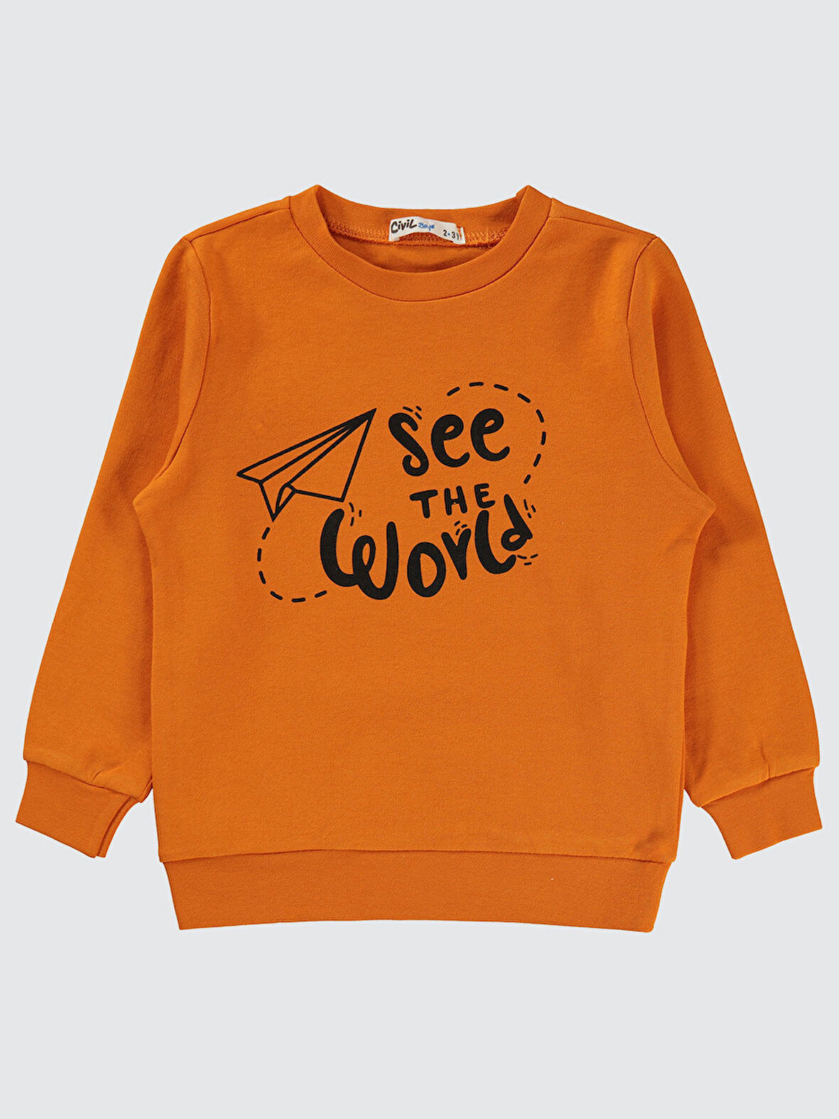 Civil Boys Erkek Çocuk Sweatshirt 2-5 Yaş Koyu Oranj