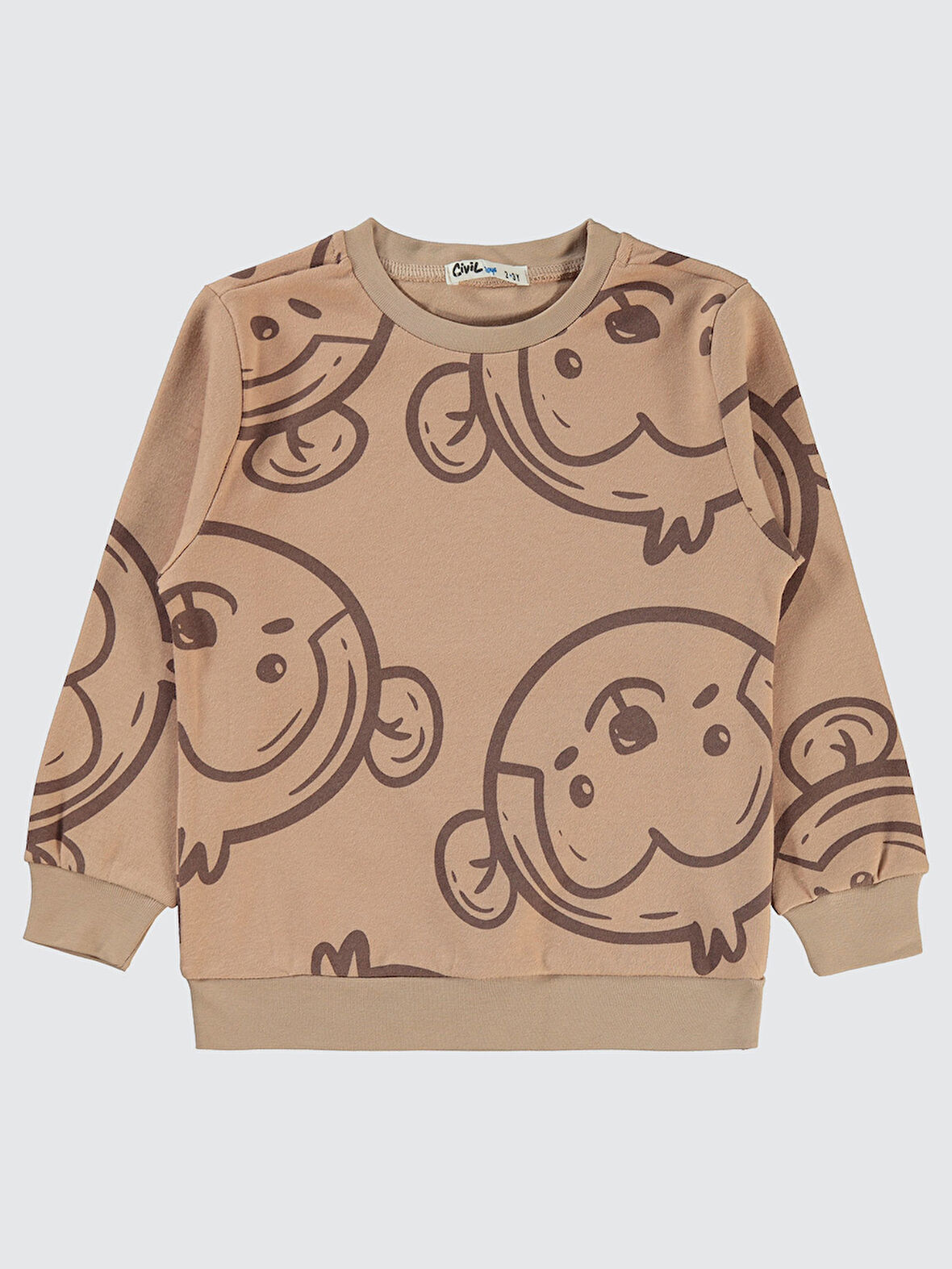 Civil Boys Erkek Çocuk Sweatshirt 2-5 Yaş Vizon