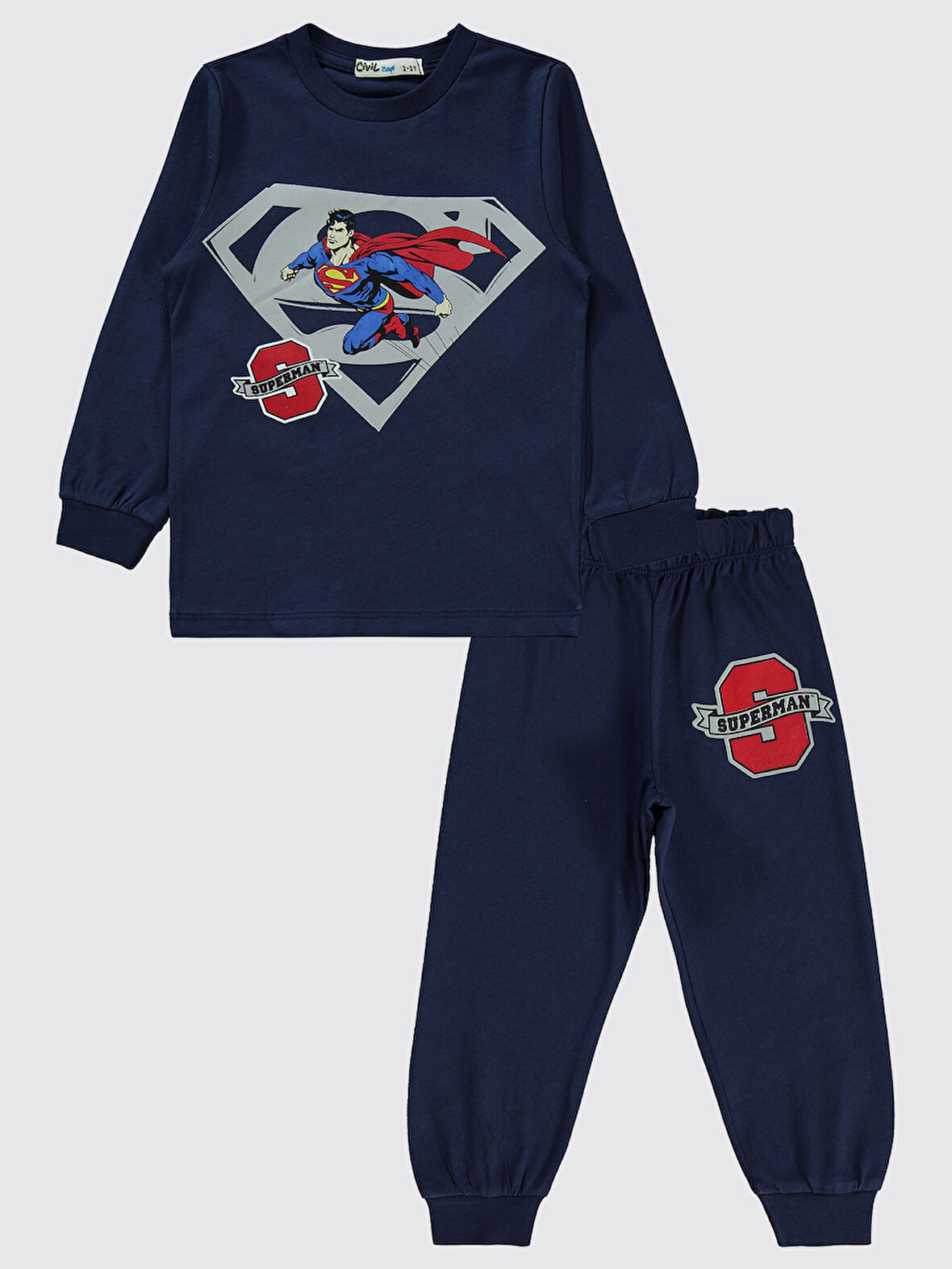 Superman Erkek Çocuk Pijama Takımı 2-5 Yaş Lacivert