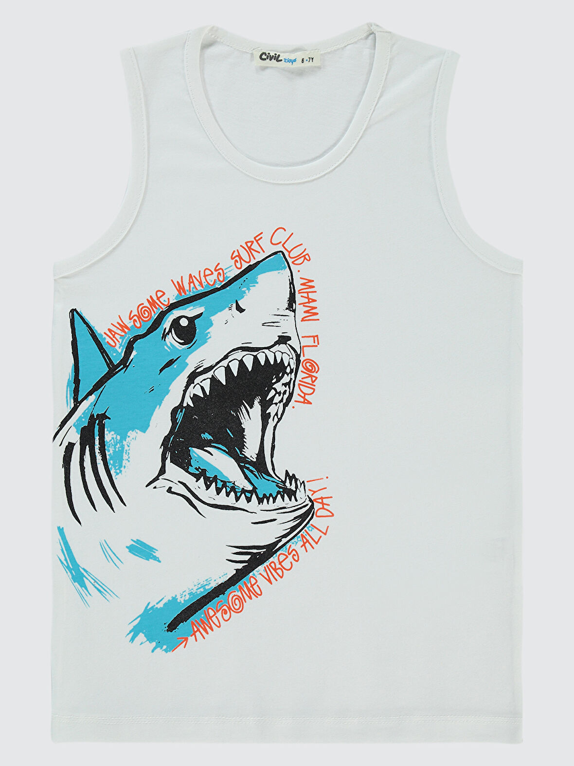 Civil Boys Erkek Çocuk Tişört 6-9 Yaş Beyaz