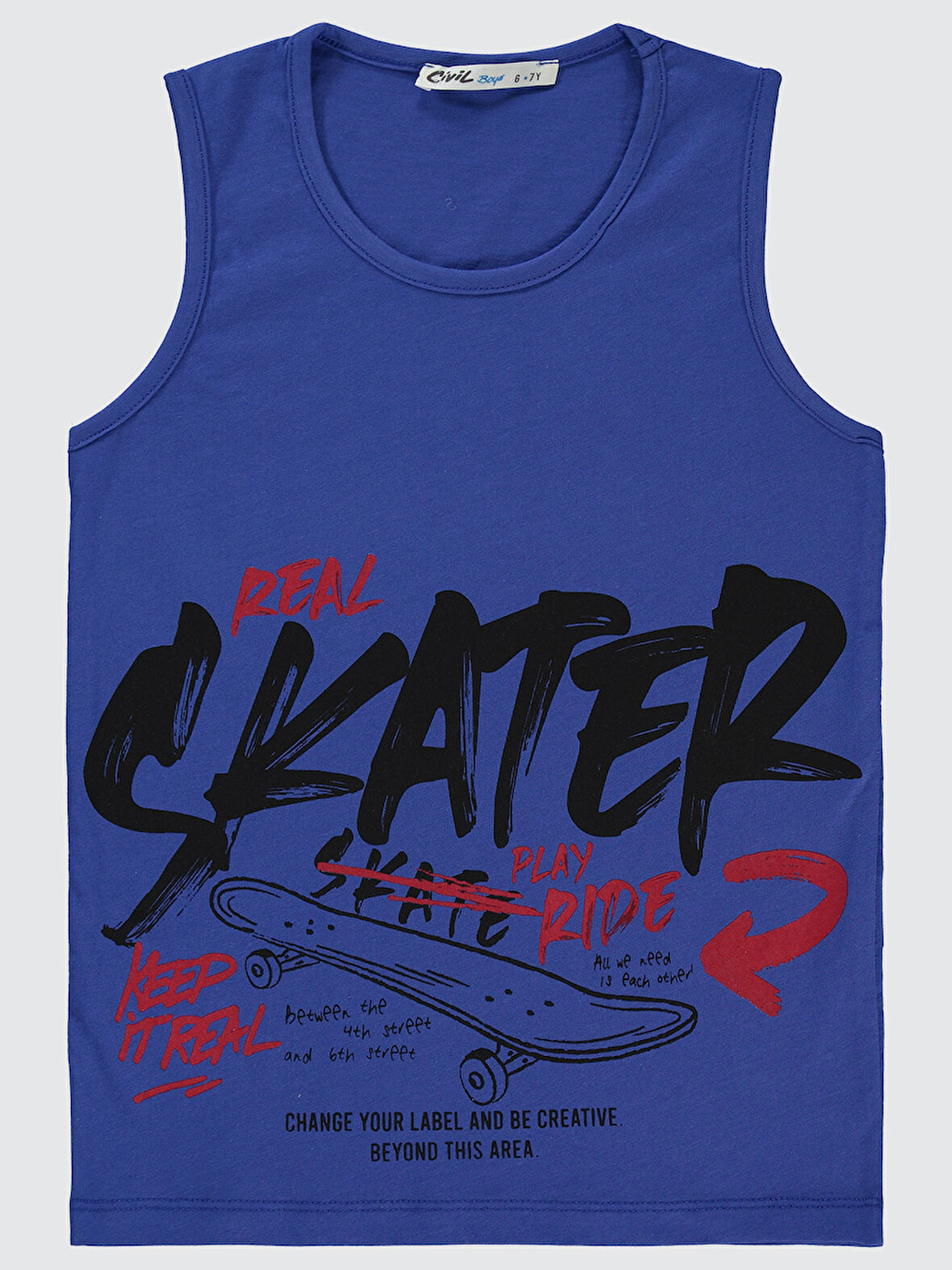 Civil Boys Erkek Çocuk Tişört 6-9 Yaş Saks Mavisi