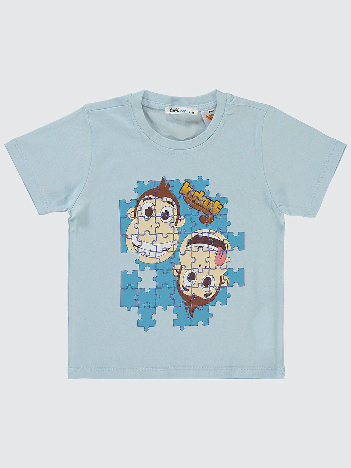 Civil Boys Erkek Çocuk Tişört 2-5 Yaş Buz Mavi