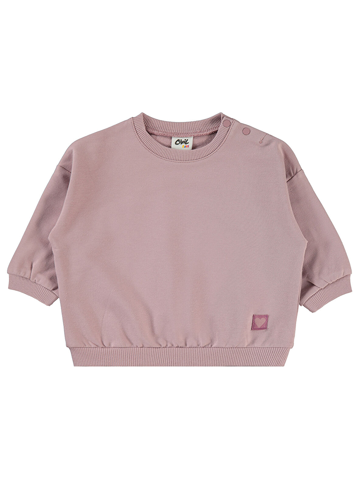 Civil Baby Kız Bebek Sweatshirt 6-18 Ay Soft Gül Kurusu