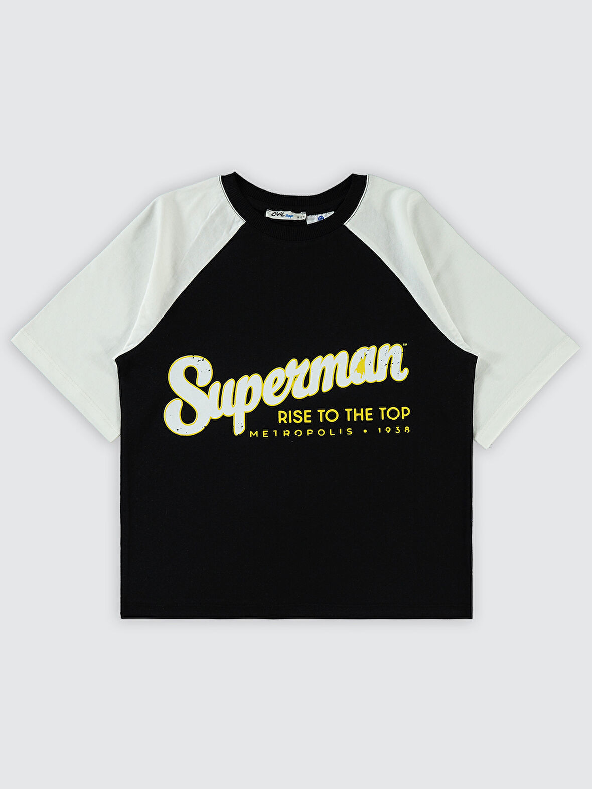 Süperman Erkek Çocuk Tişört 10-13 Yaş Siyah