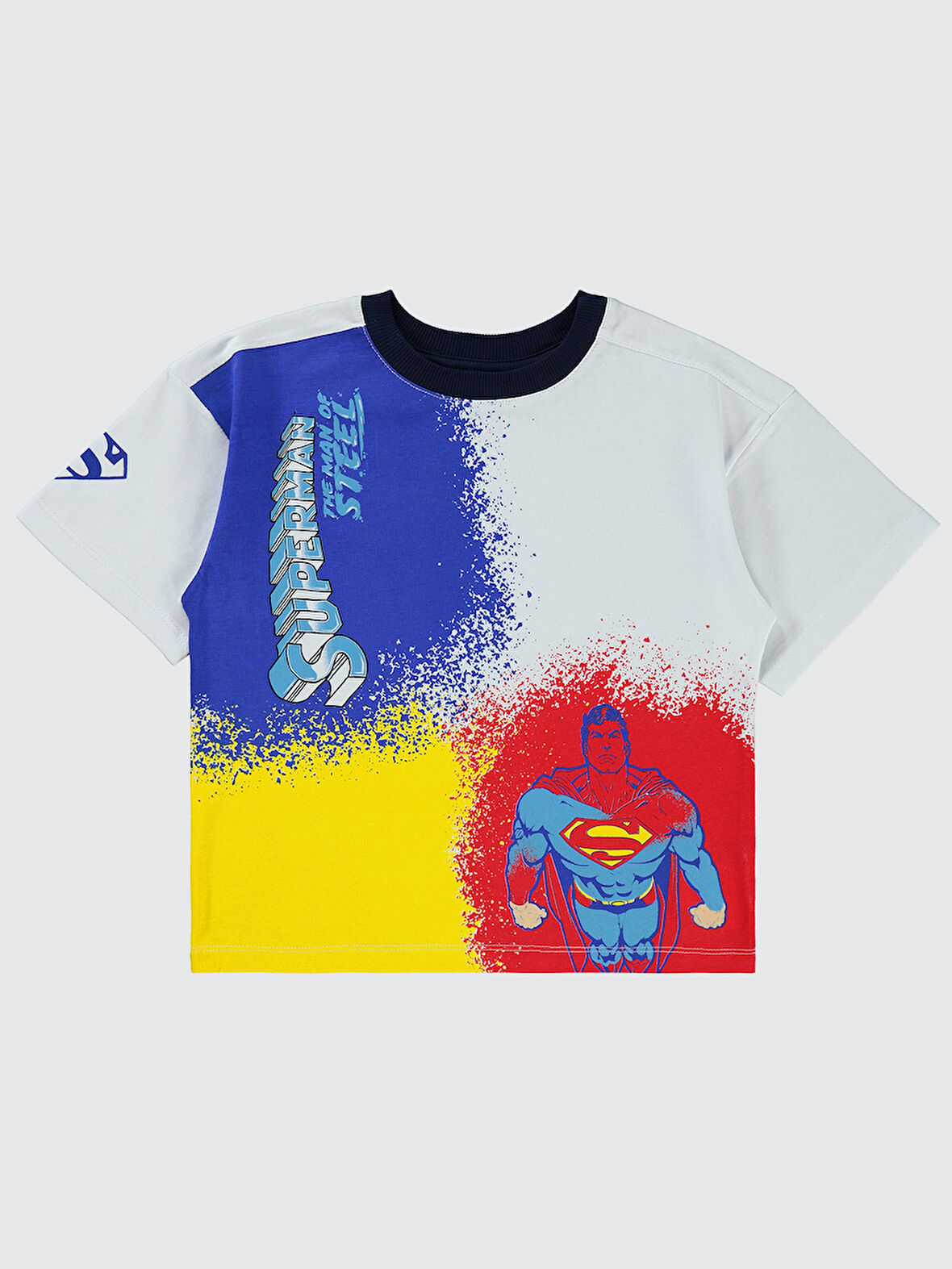 Süperman Erkek Çocuk Tişört 2-5 Yaş Beyaz