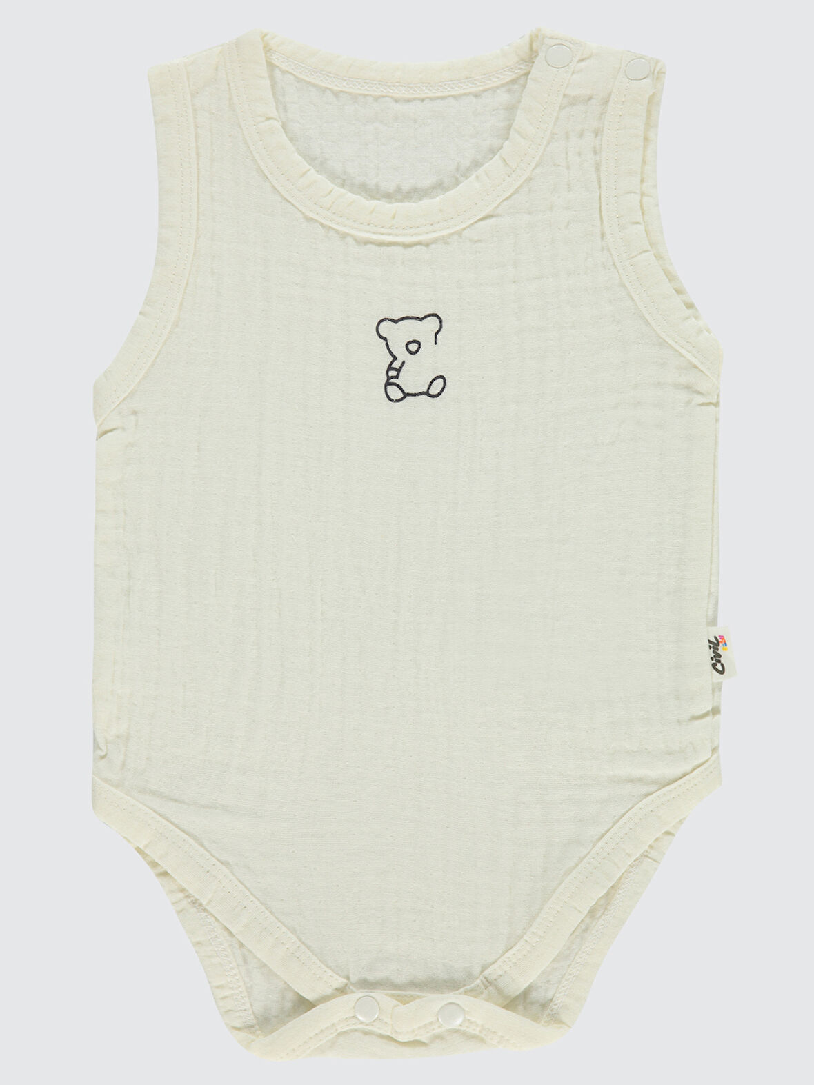 Civil Baby Bebek Çıtçıtlı Badi 1-18 Ay Ekru