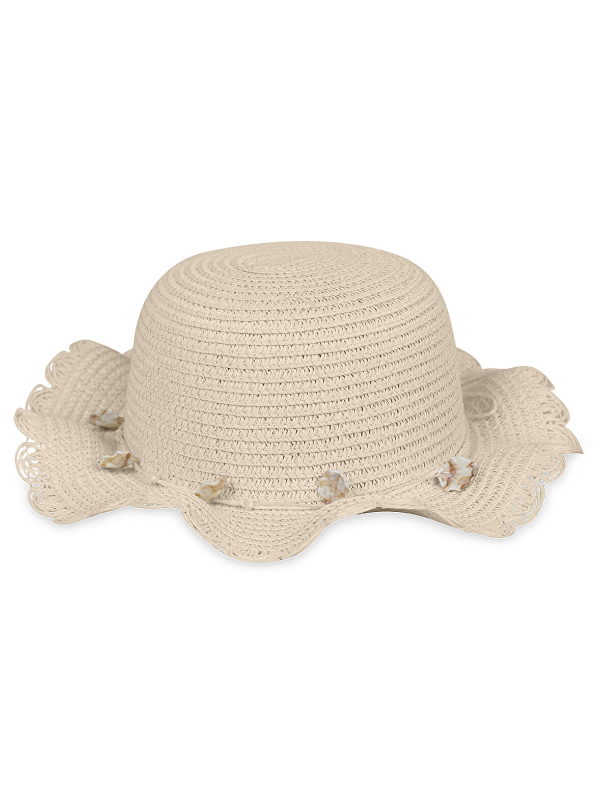 Kitti Kız Çocuk Hasır Şapka 4-8 Yaş Krem