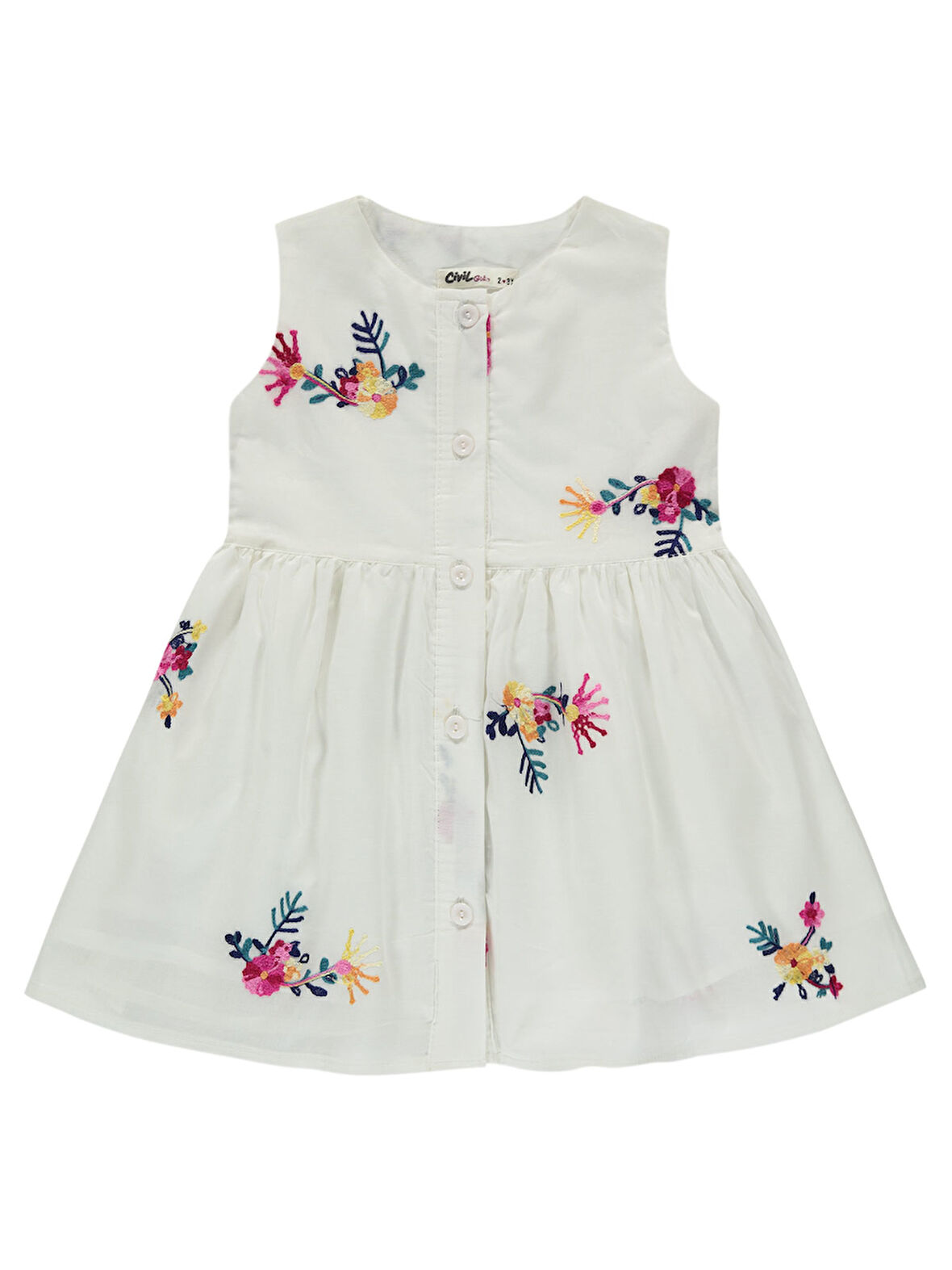 Civil Girls Kız Çocuk Elbise 2-5 Yaş Ekru