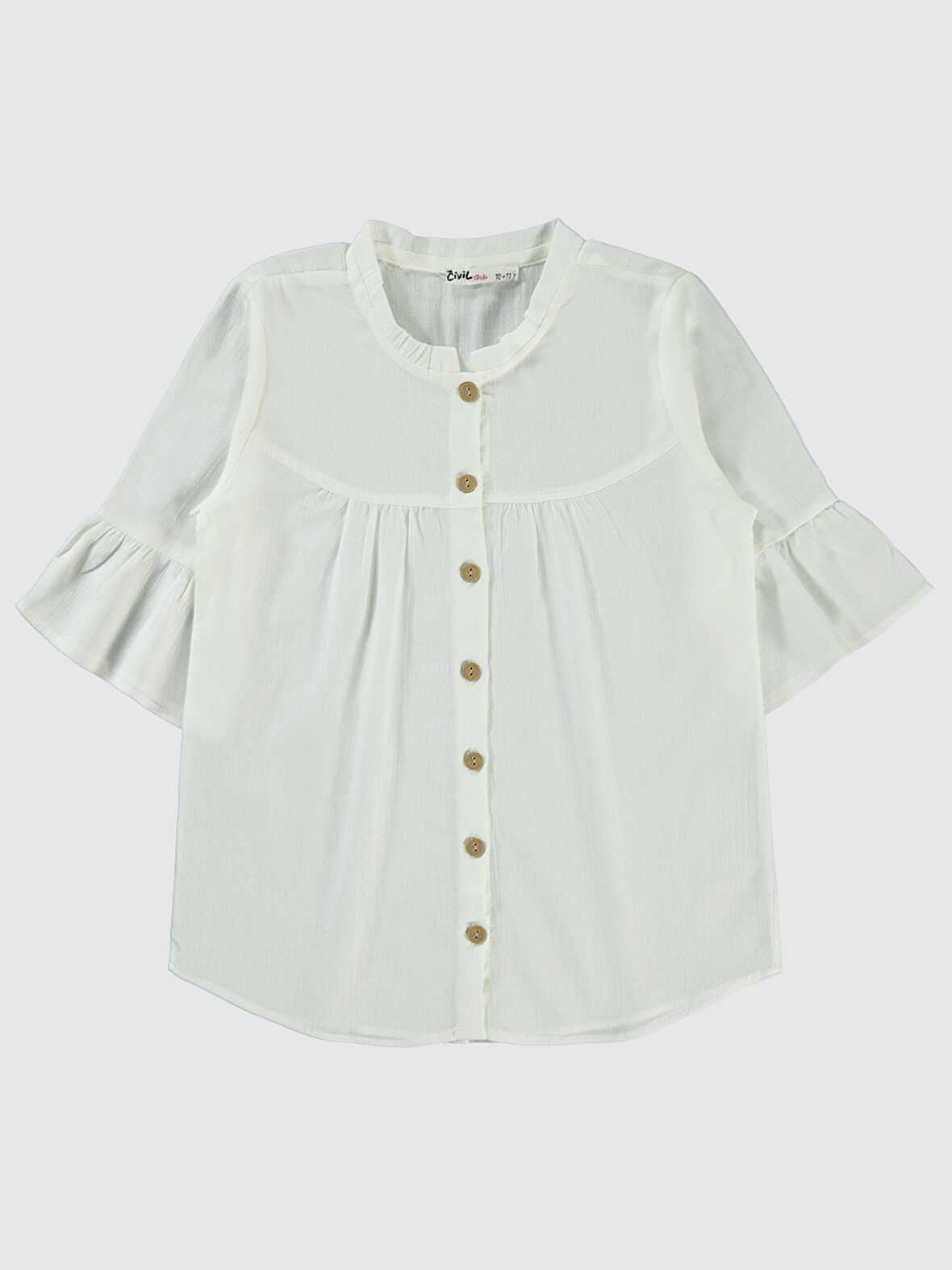 Civil Girls Kız Çocuk Gömlek 10-13 Yaş Beyaz