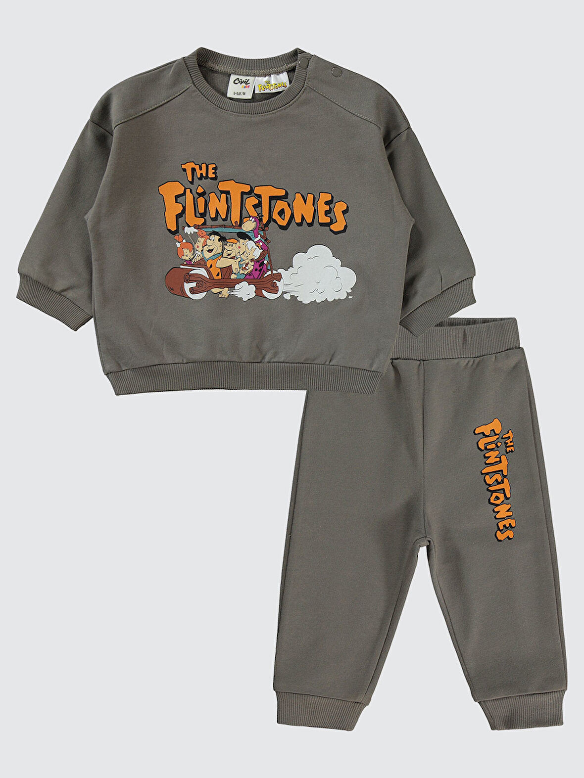 The Flintstones Erkek Bebek Takım 6-18 Ay Füme