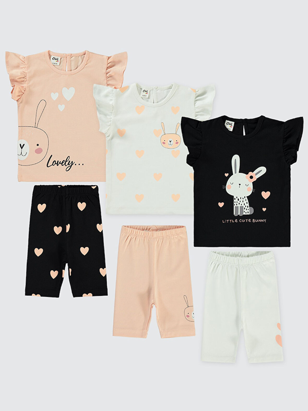 Civil Baby Kız Bebek 3'lü Takım 6-18 Ay 