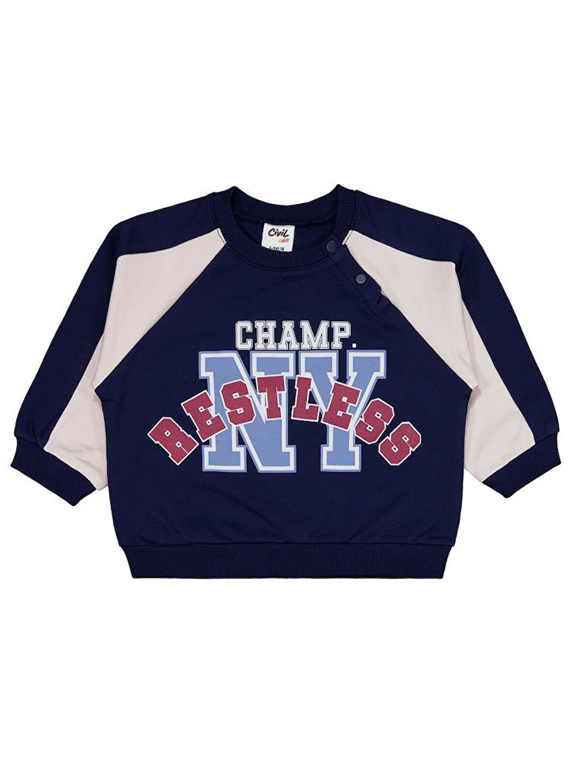 Civil Baby Restless Baskılı 6-18 Ay Takım - Lacivert 6-9 Ay