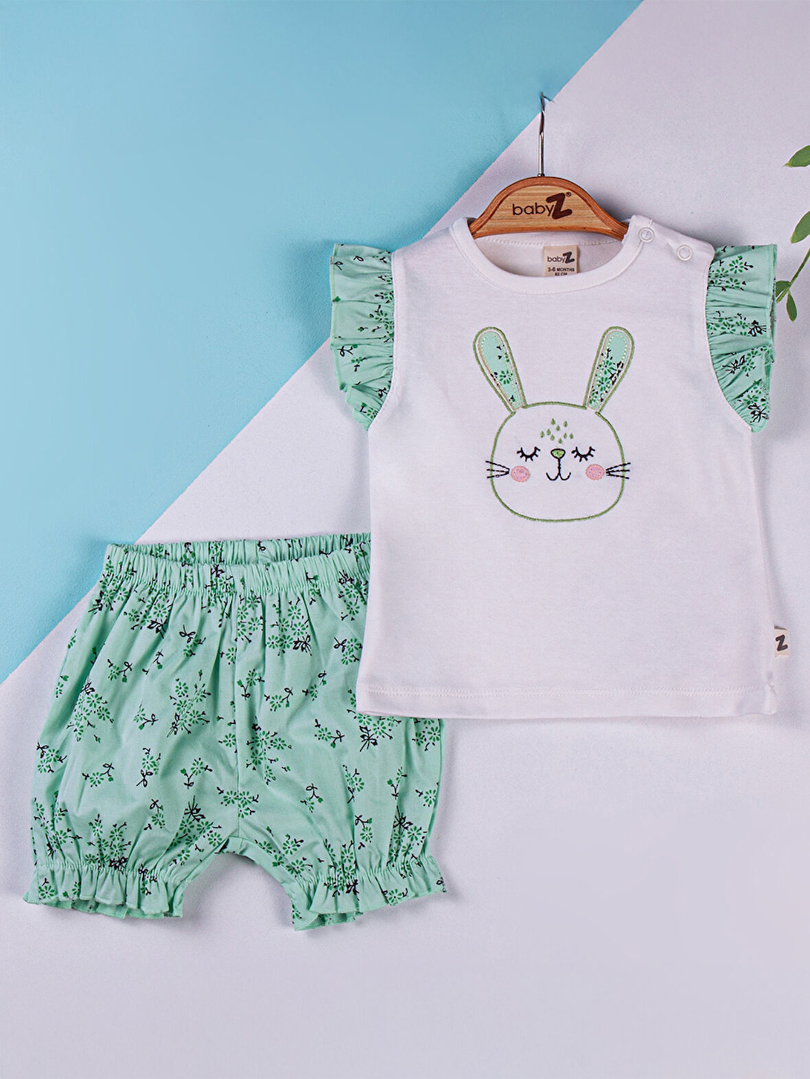 Baby Zz Kız Bebek Şortlu Takım 6-12 Ay Yeşil