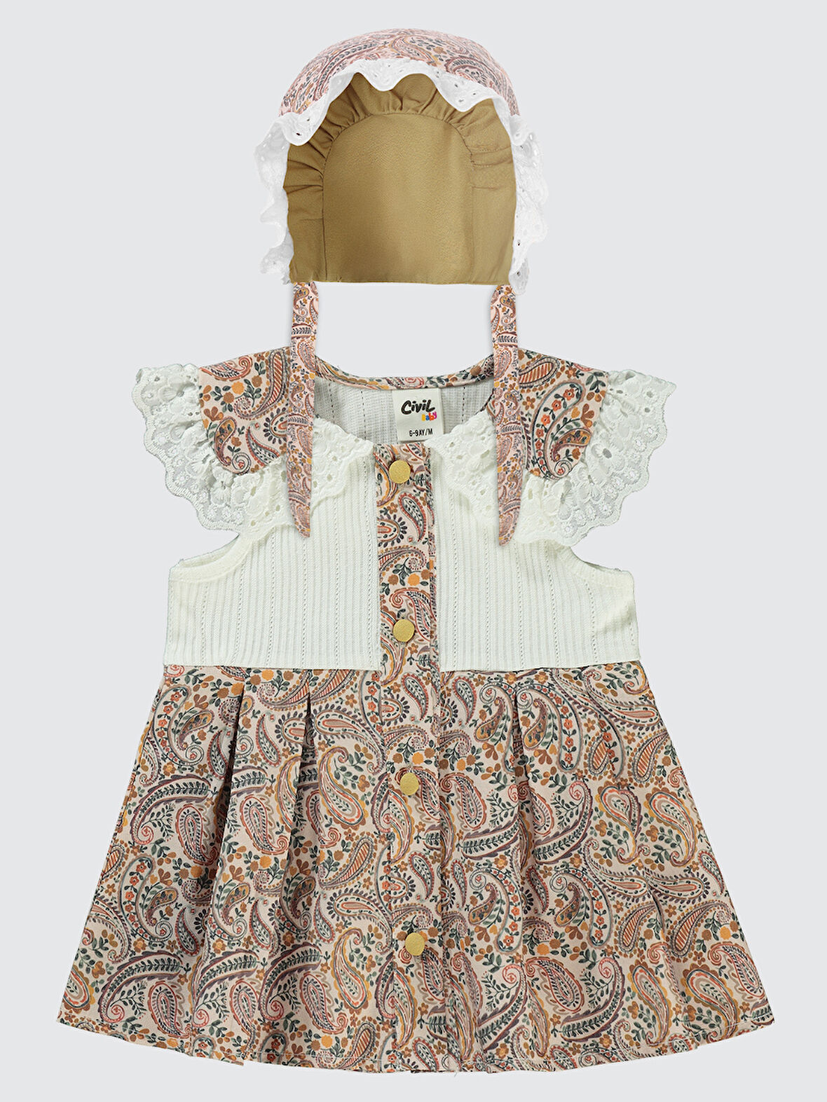 Civil Baby Kız Bebek Elbise 6-18 Ay Hardal