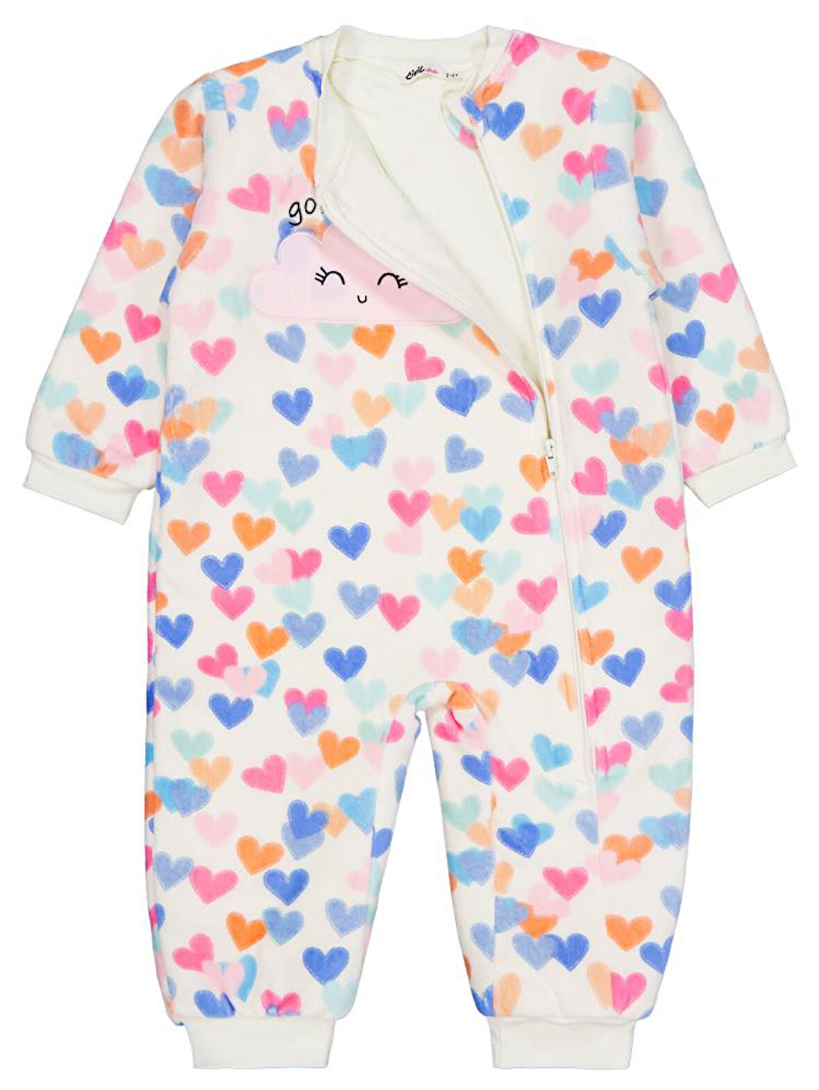 Civil Girls Renkli Kalpler Empirme 60 Gr 2-5 Yaş Uyku Tulumu - Bej 3-4 Yaş