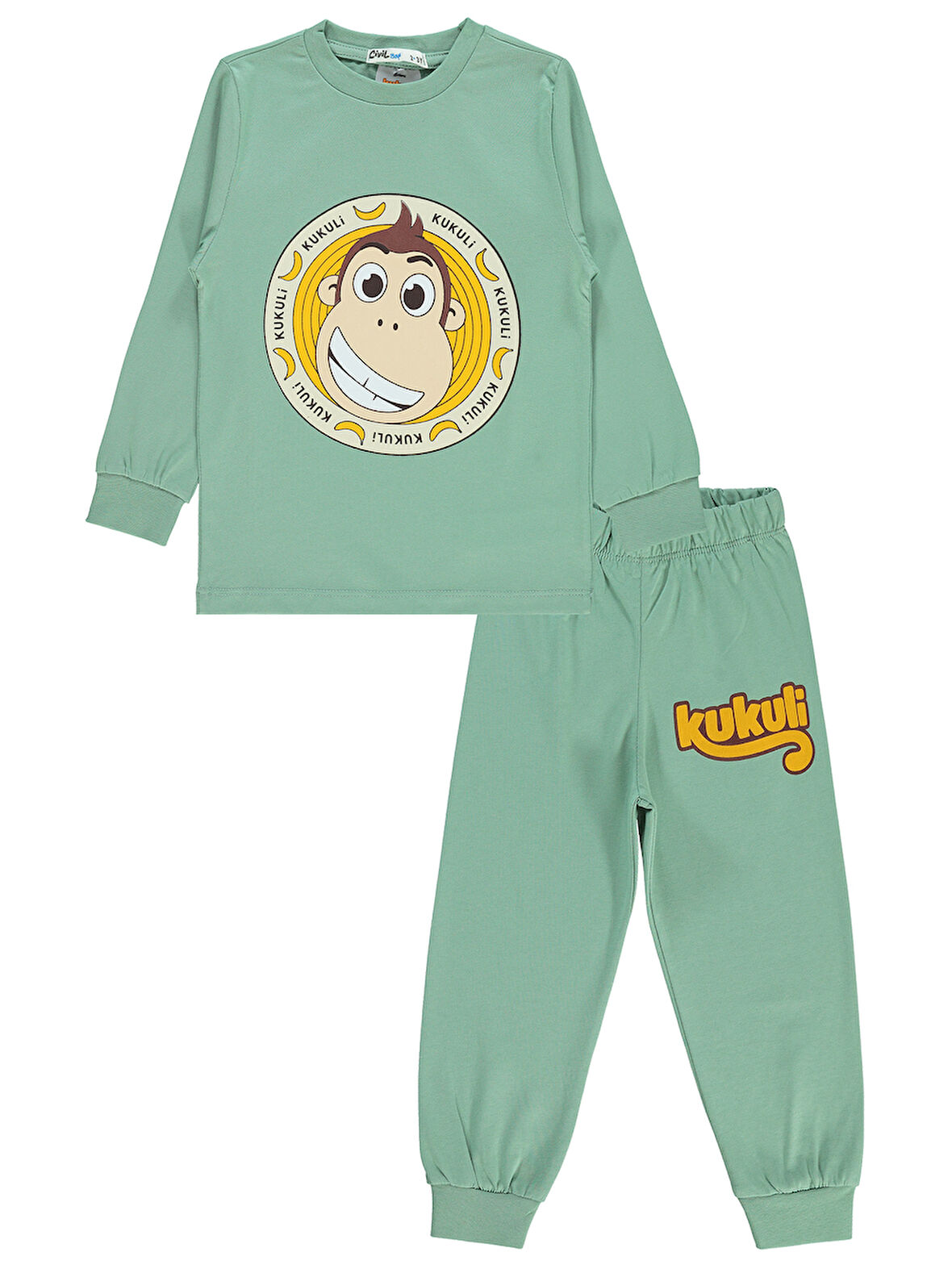 Civil Boys Erkek Çocuk Pijama Takımı 2-5 Yaş Soft Haki