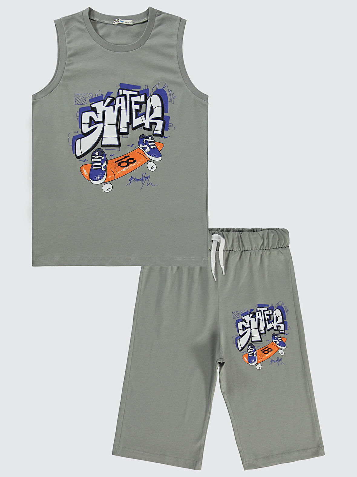 Civil Boys Erkek Çocuk Pijama Takımı 10-13 Yaş Gri