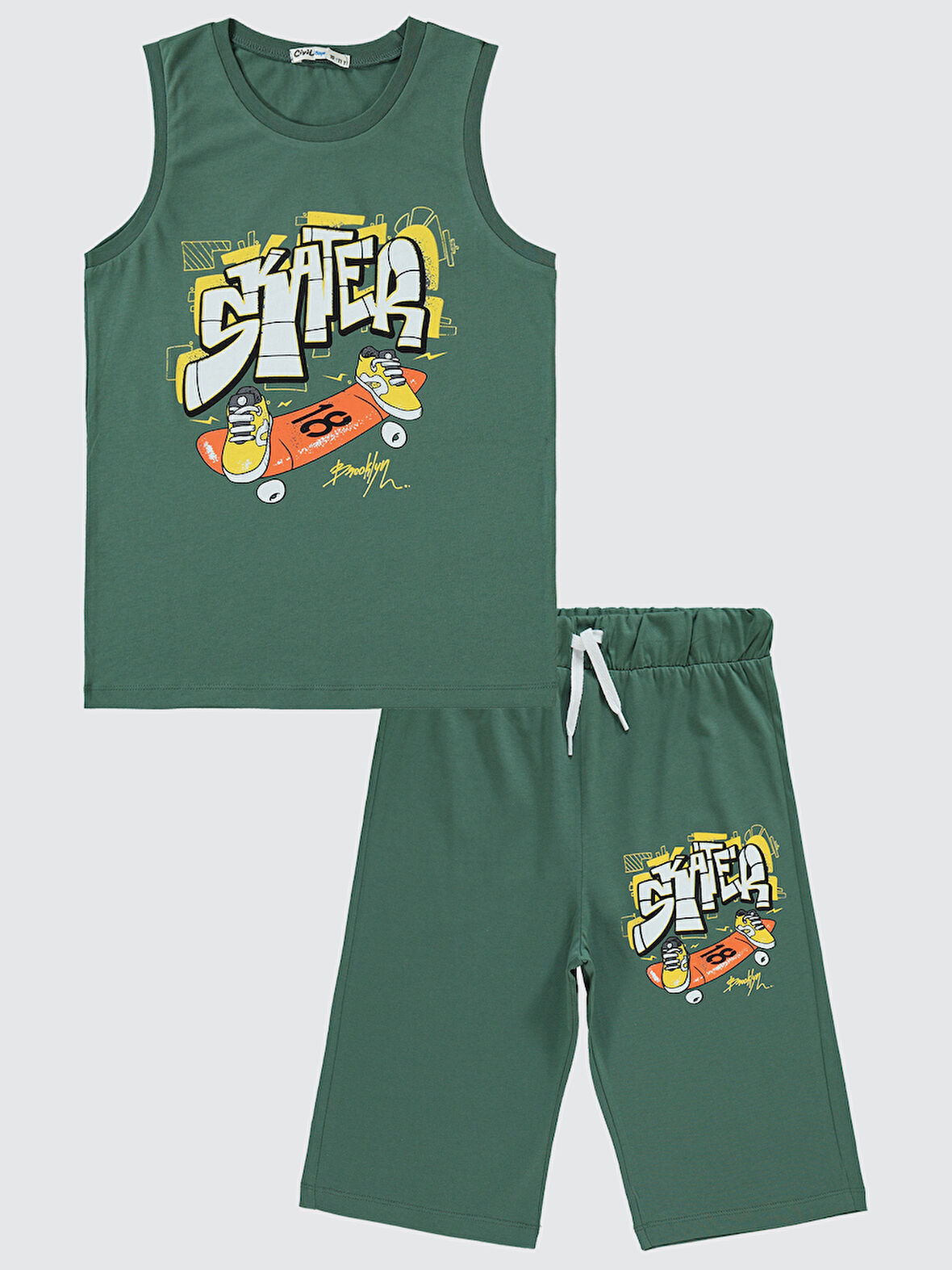 Civil Boys Erkek Çocuk Pijama Takımı 10-13 Yaş Koyu Haki