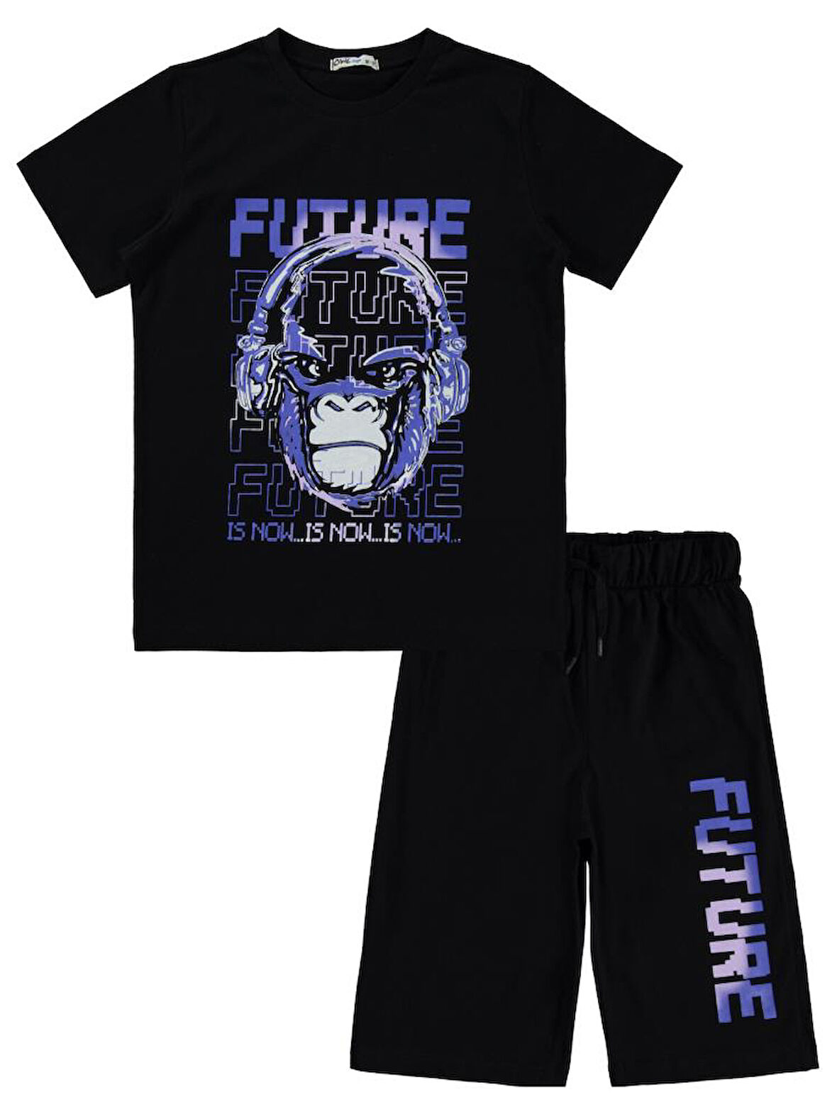 Civil Boys Future Baskılı 10-13 Yaş Pijama Takımı - Siyah11-12 Yaş