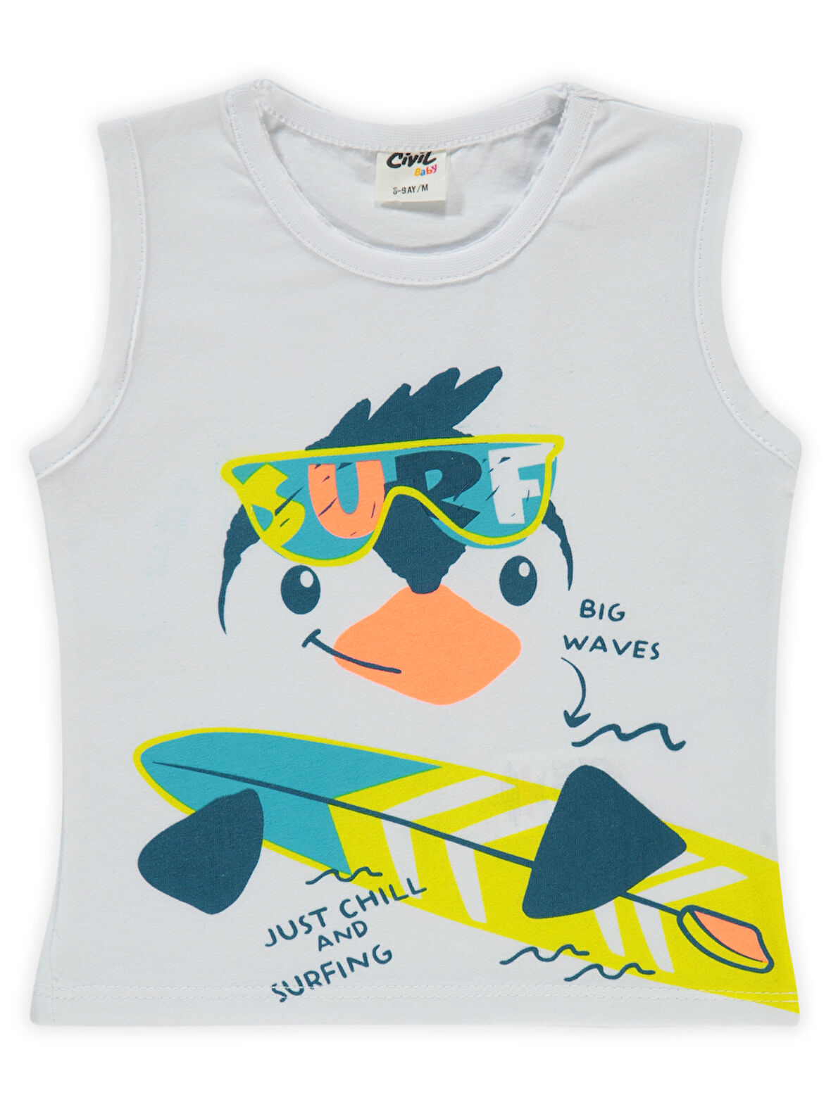 Civil Baby Erkek Bebek Tişört 6-18 Ay Beyaz