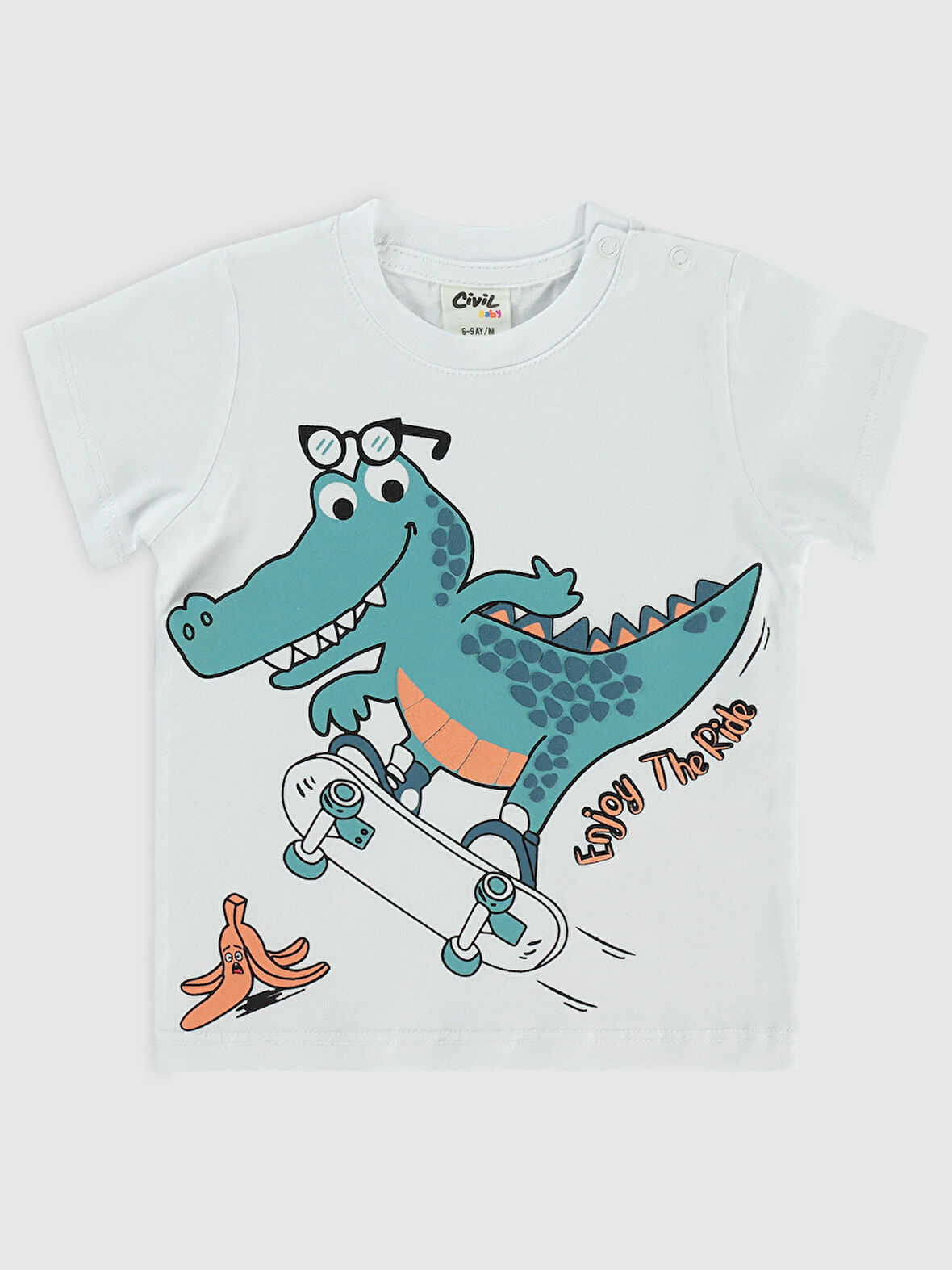 Civil Baby Erkek Bebek Tişört 6-18 Ay Beyaz