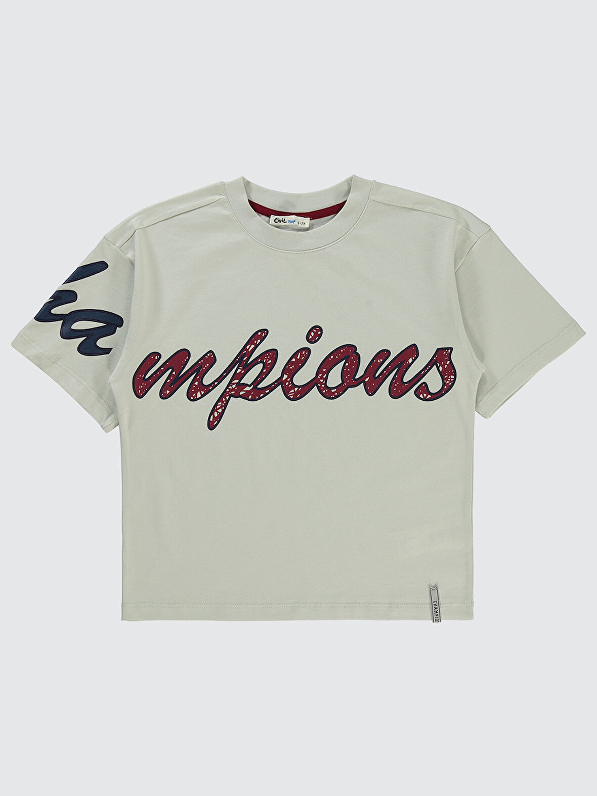 Civil Boys Erkek Çocuk Tişört 10-13 Yaş Bordo-Beyaz