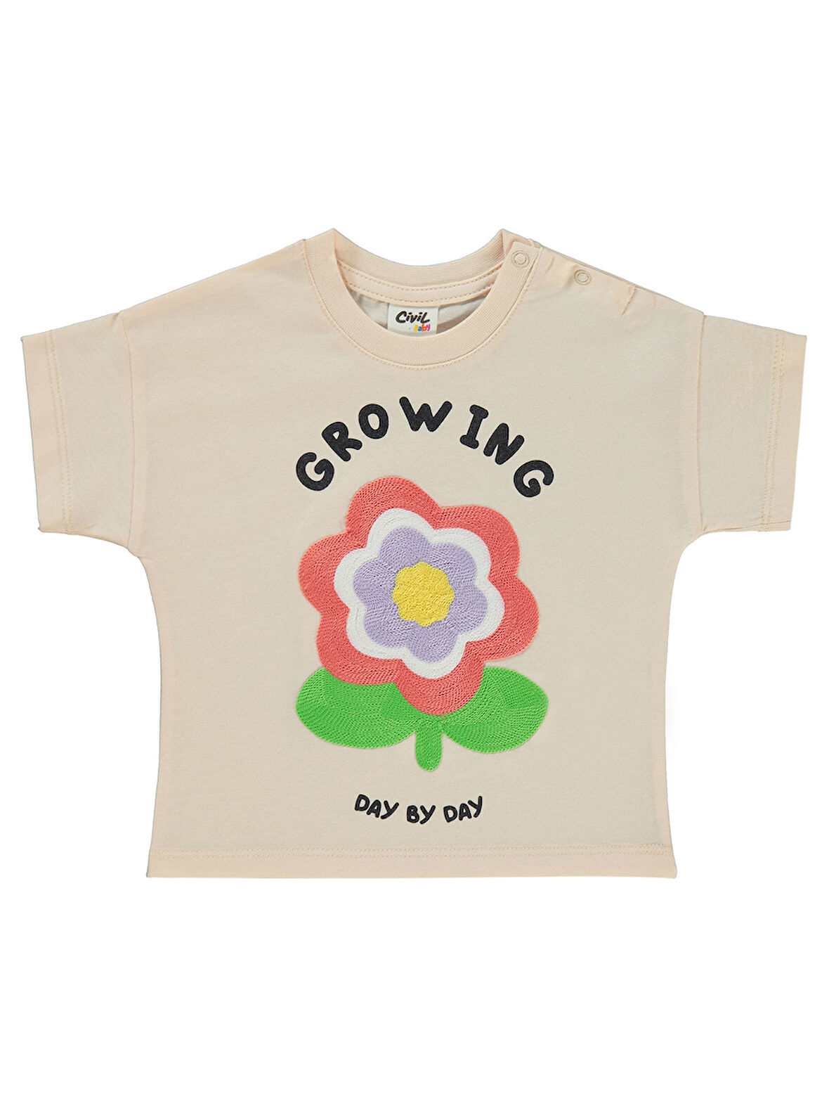 Civil Baby Kız Bebek Tişört 6-18 Ay Pudra